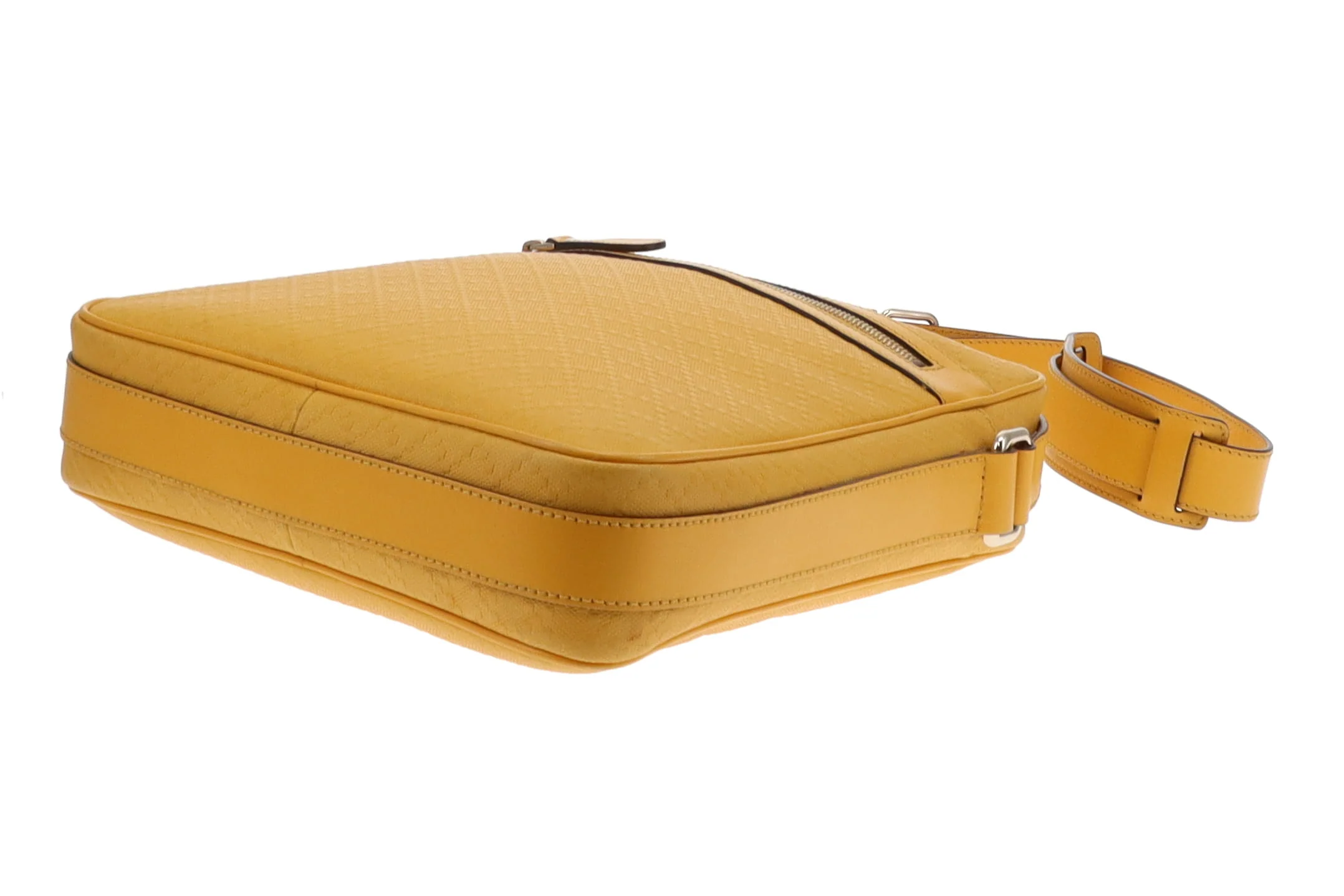 Gucci Yellow Diamante Leather Zipped Messenger Bag - Image 6