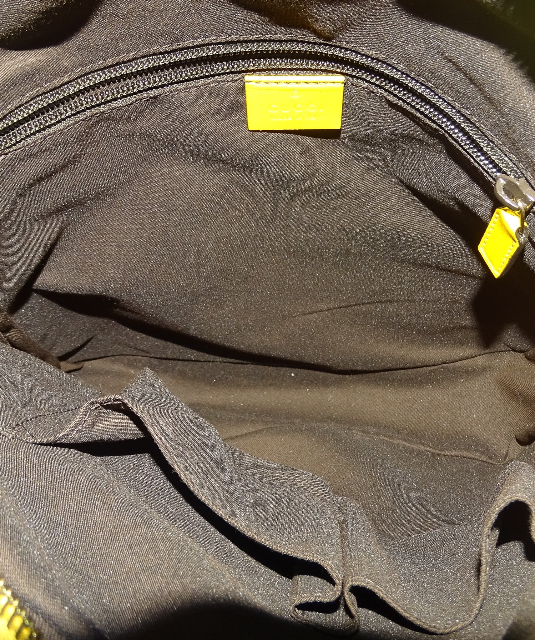 Gucci Yellow Diamante Leather Zipped Messenger Bag - Image 9