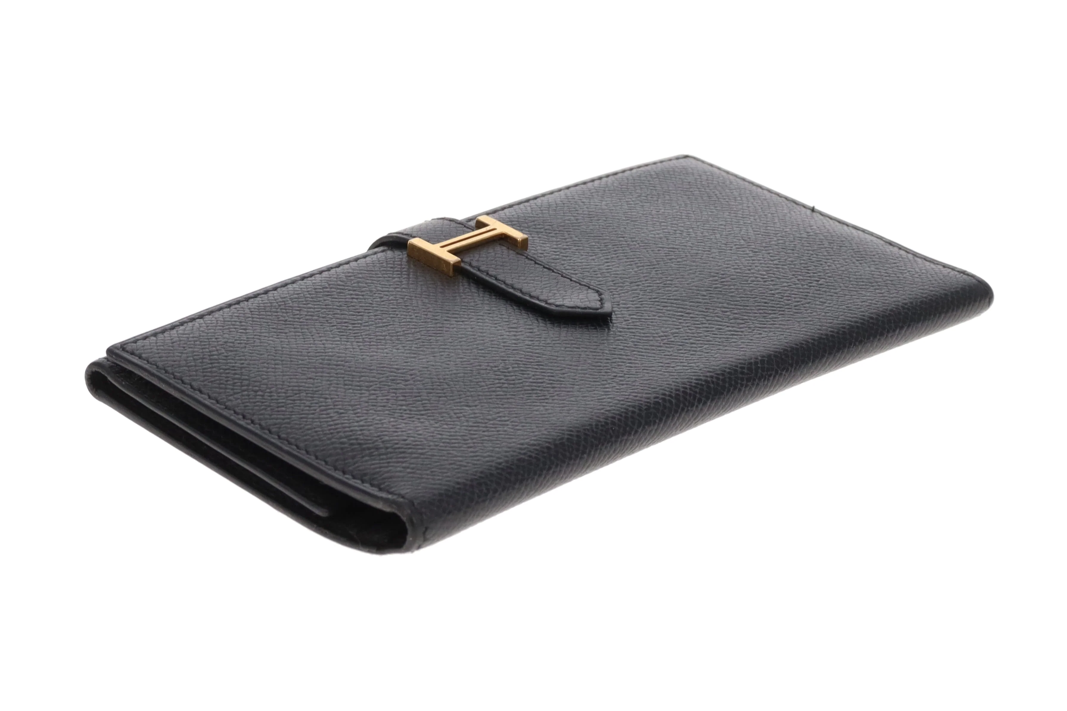 Hermes Bearne Wallet Noir Epsom Leather (Hotstamp JO'H) - Image 8