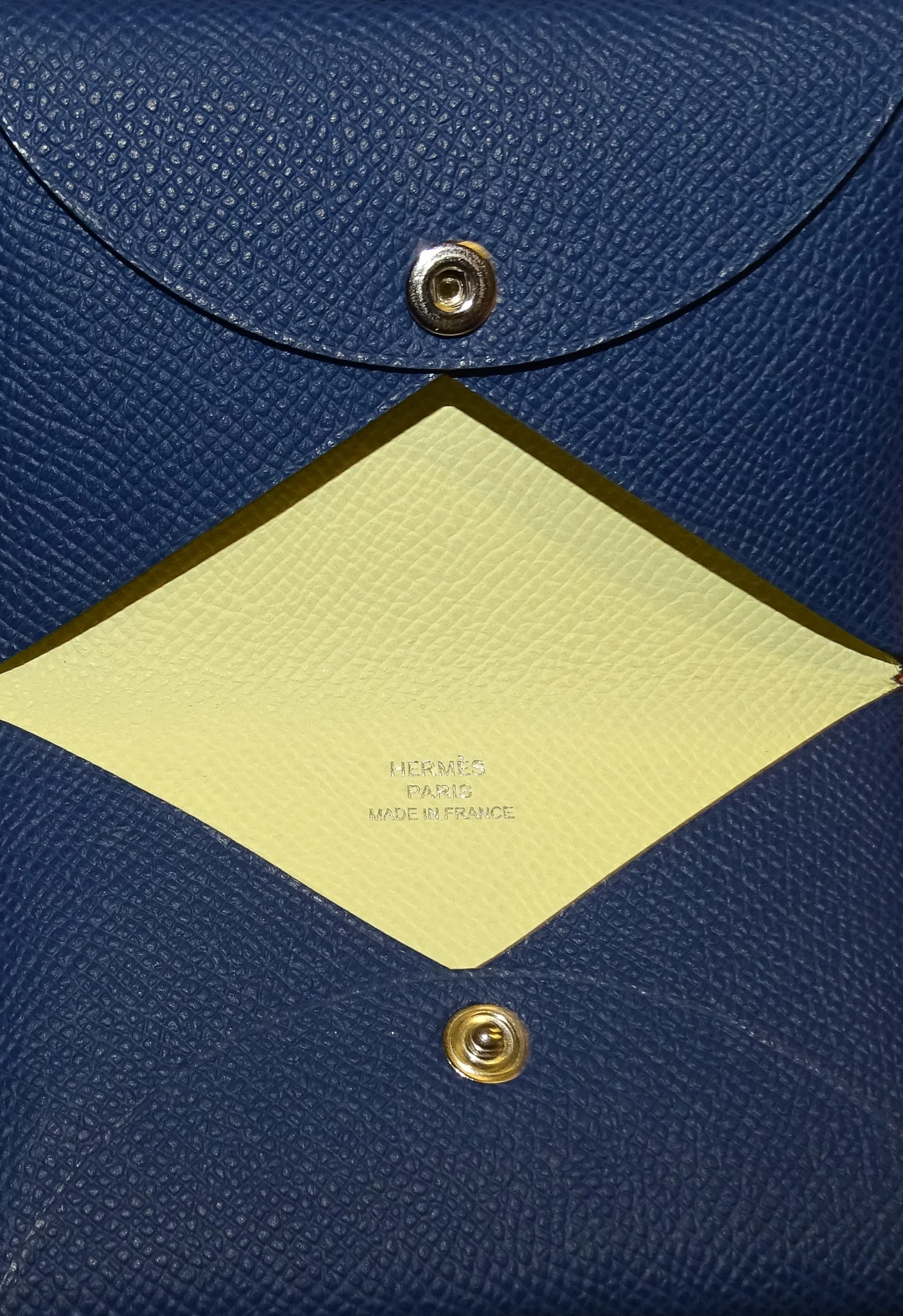 Hermes Calvi Coin & Card Case Navy Epsom - Image 12