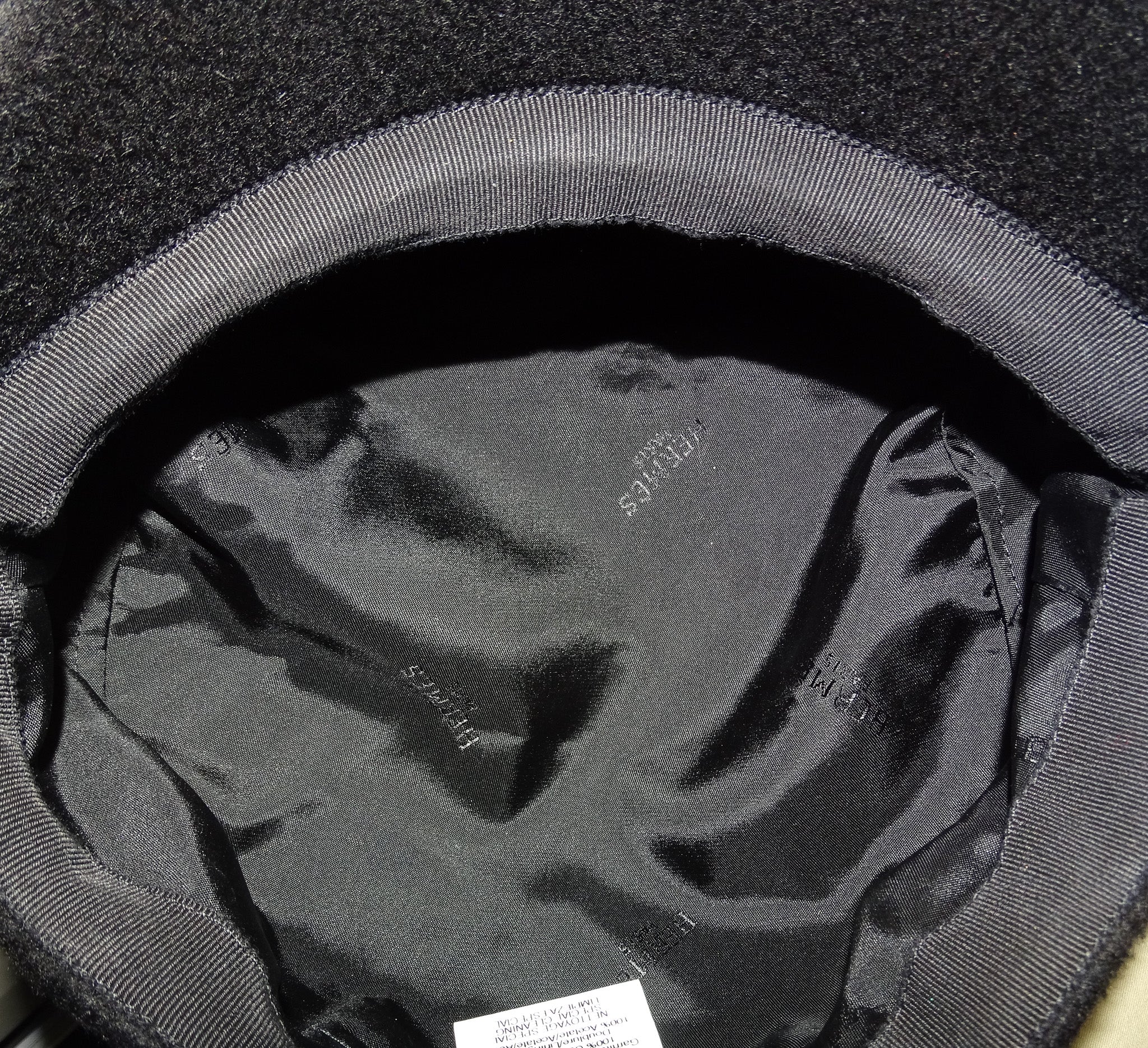 Hermes Casquette Black Cashmere Hat Size 57 - Image 7
