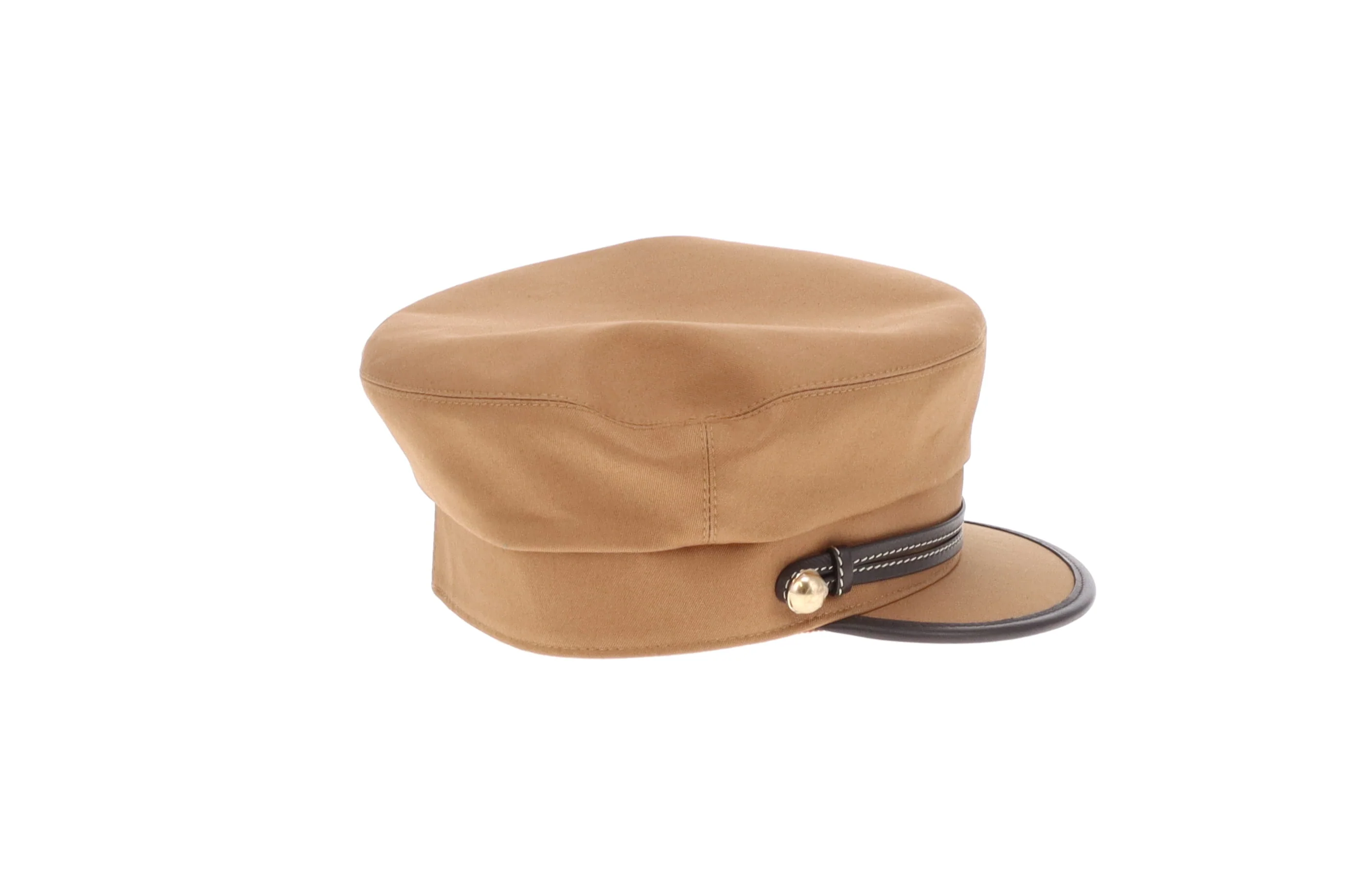 Hermes Giuletta Ex Libris Hat Cotton & Ebene Leather Size 57 - Image 3