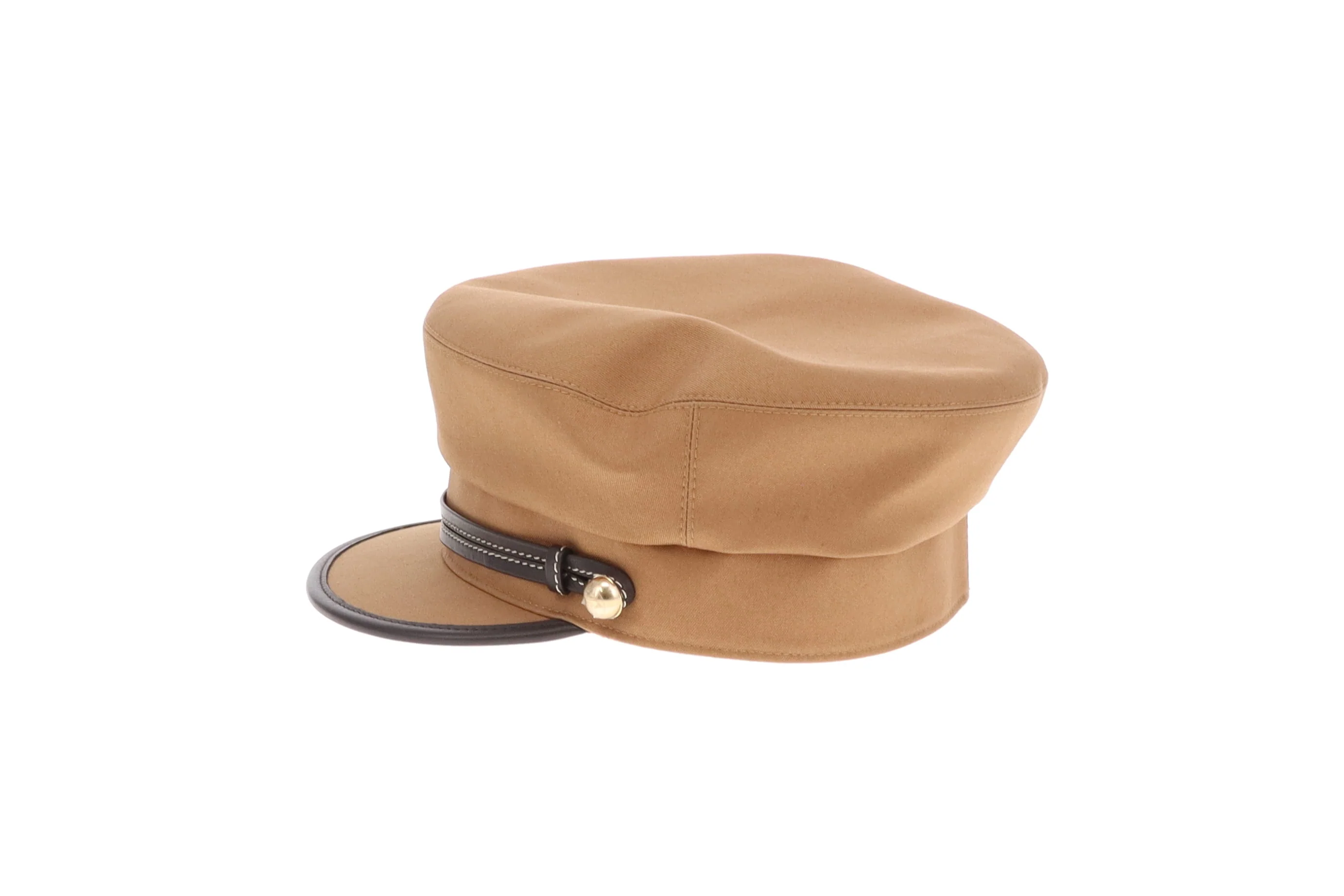 Hermes Giuletta Ex Libris Hat Cotton & Ebene Leather Size 57 - Image 5