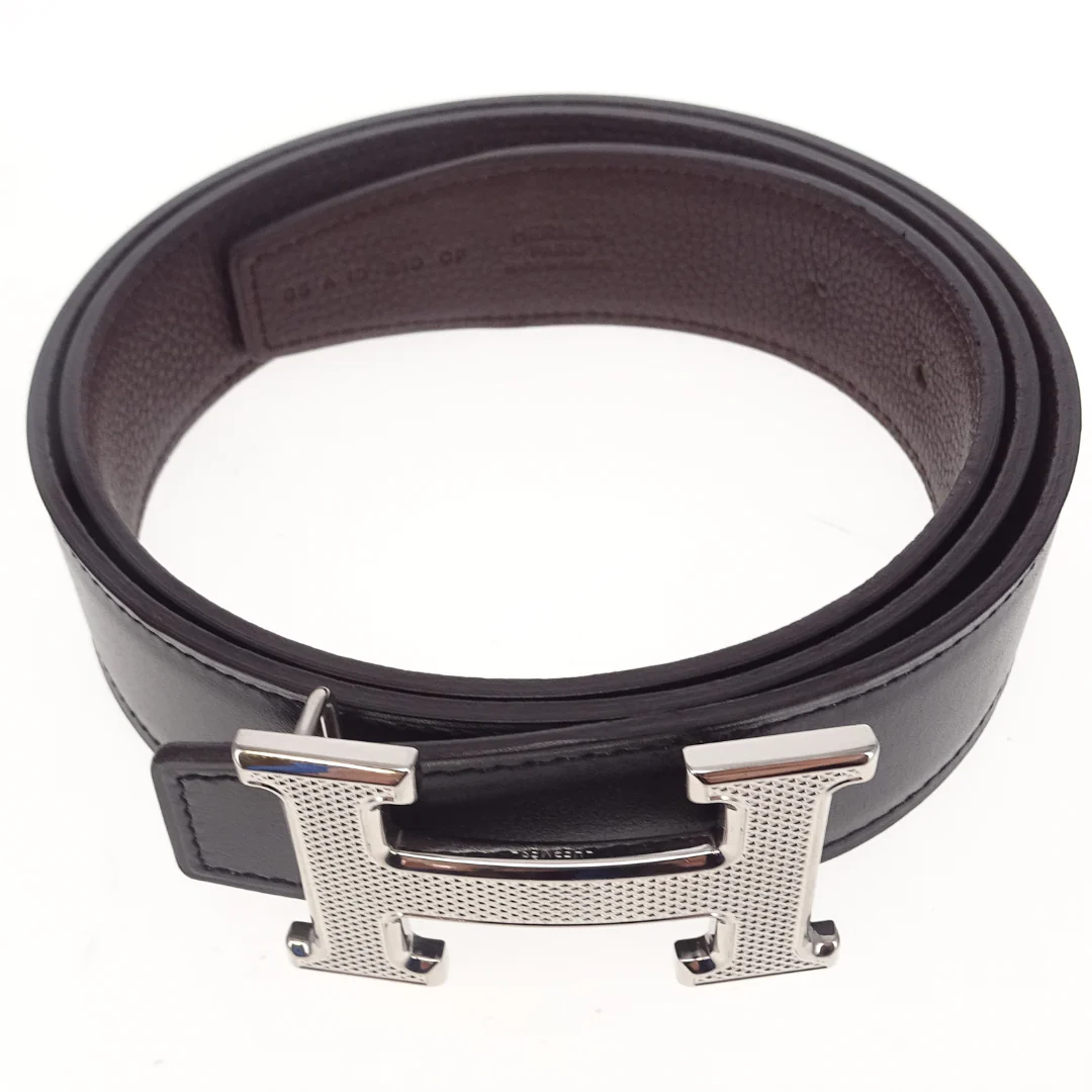 Hermes Noir and Ebene 32mm Reversible with H Guillochee Belt Buckle 2017 85cm - Image 4