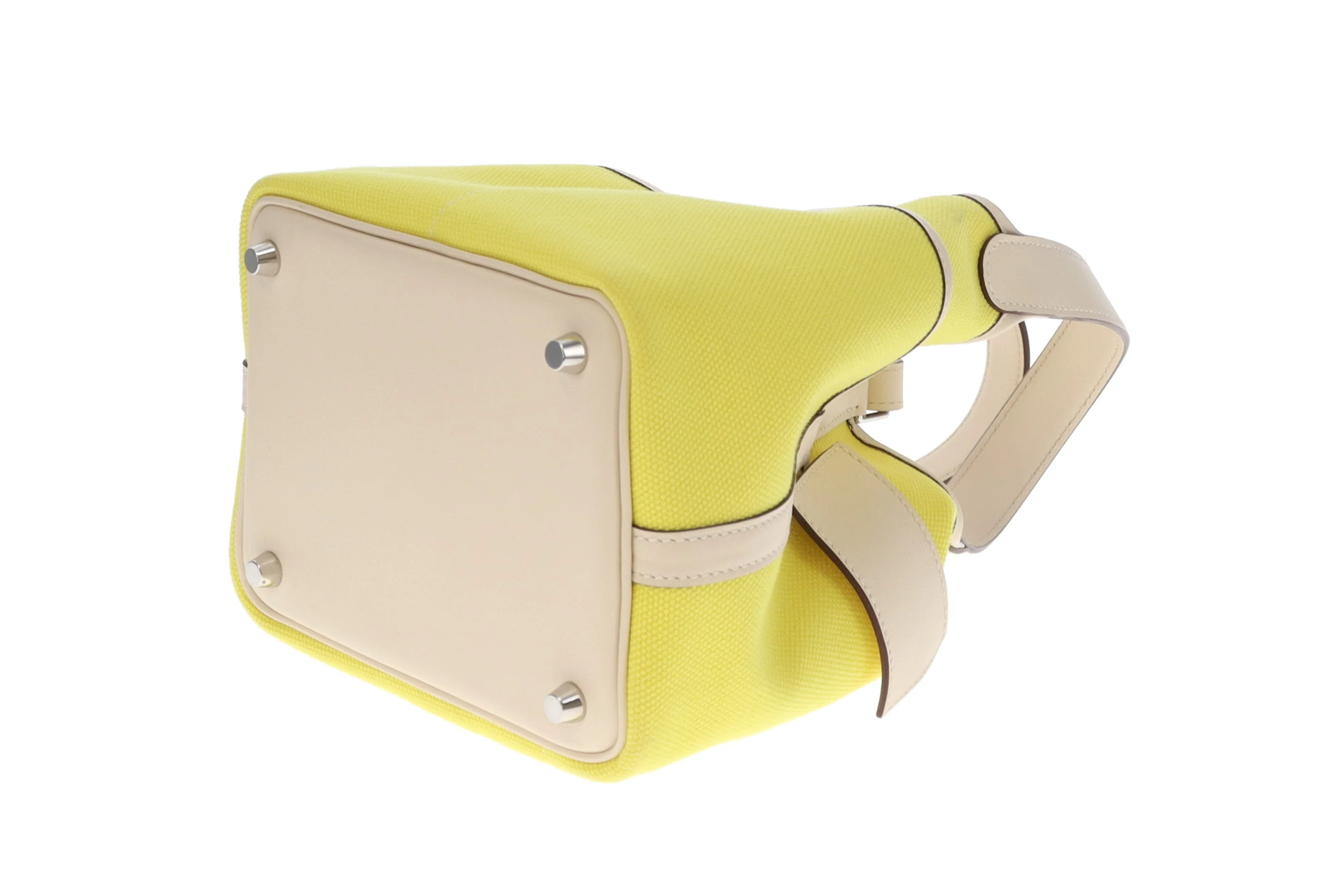 Hermes Picotin Cargo Lock 18 In Jaune Citron & Nata Swift & Toile Canvas - Image 10