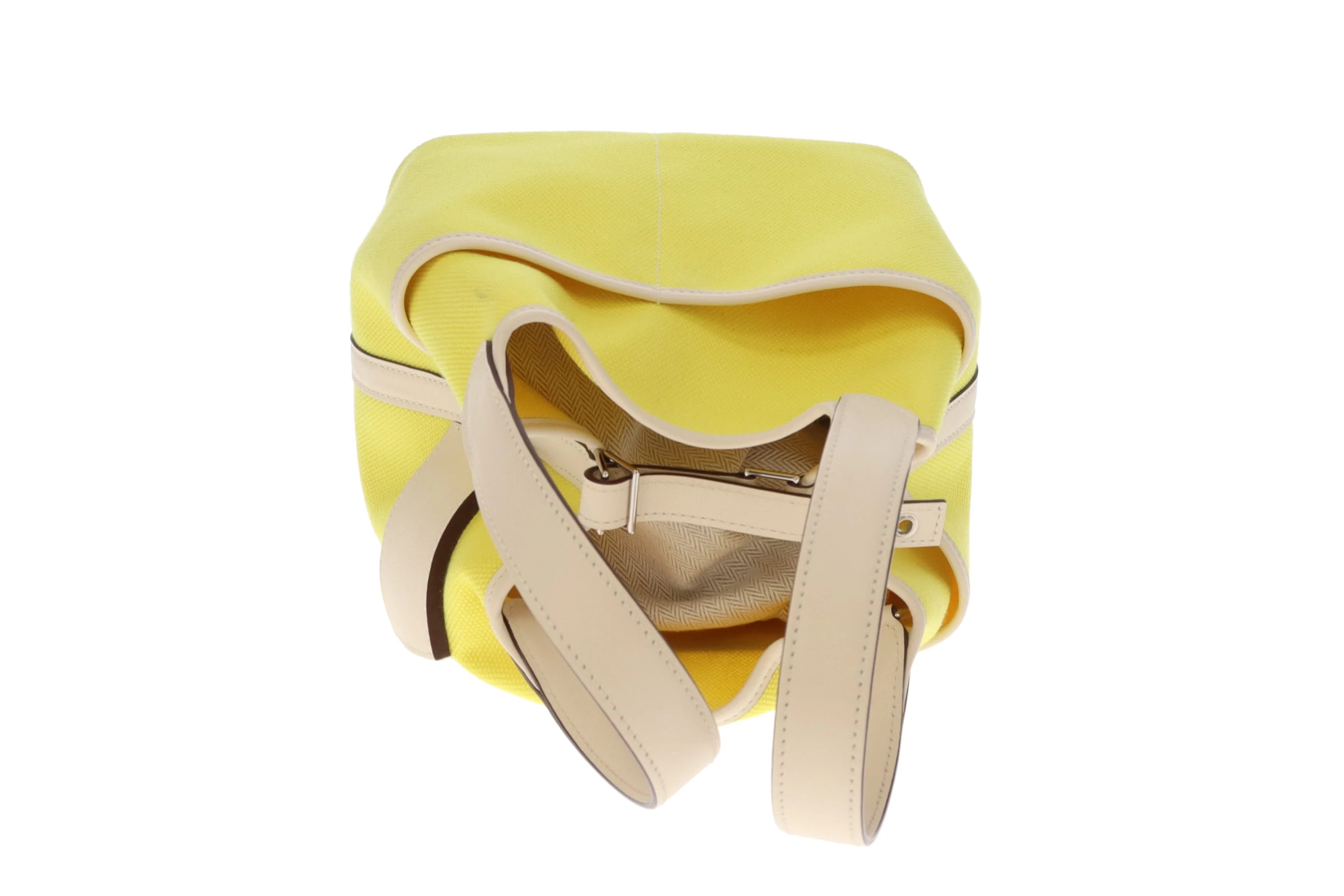 Hermes Picotin Cargo Lock 18 In Jaune Citron & Nata Swift & Toile Canvas - Image 8