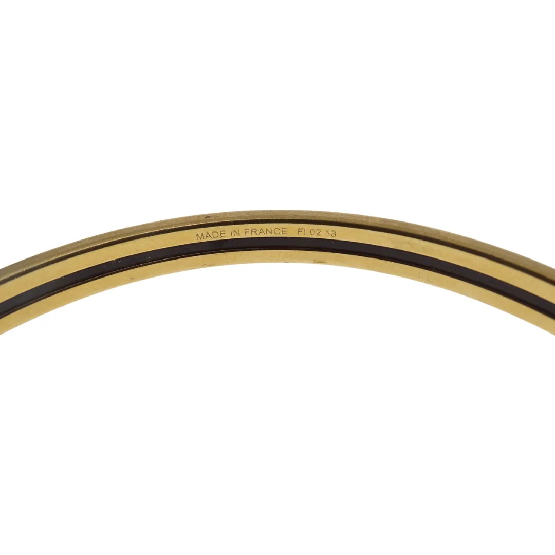 Hermes Printed Enamel Bangle 65 Black & Gold - Image 5