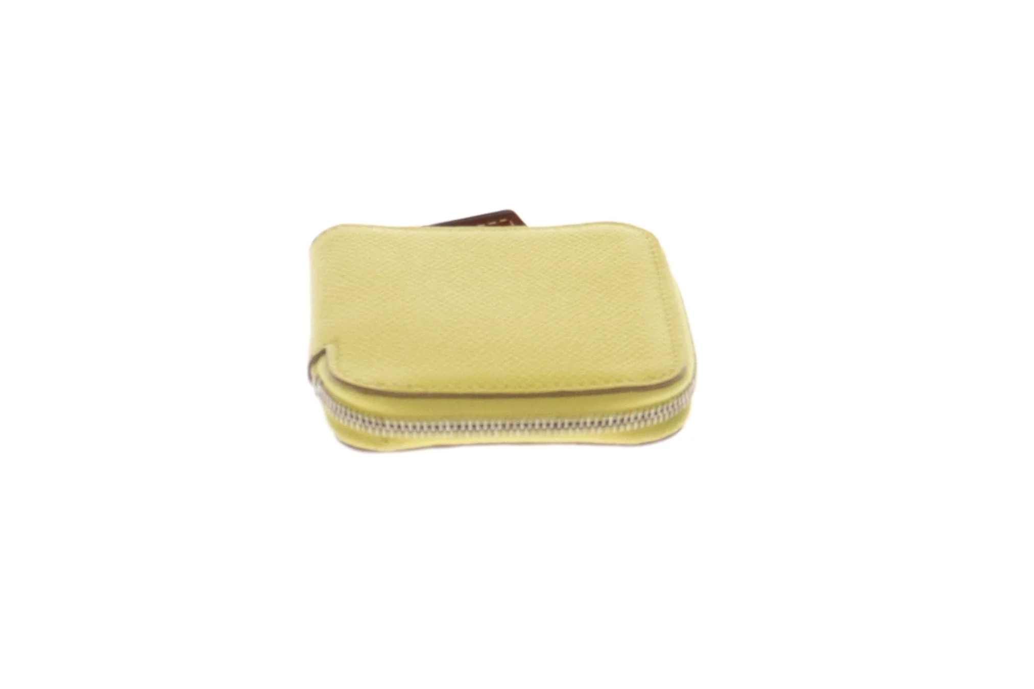 Hermes Yellow Lime Epsom Silk-in Mini Azap Coin Purse 2020 - Image 5