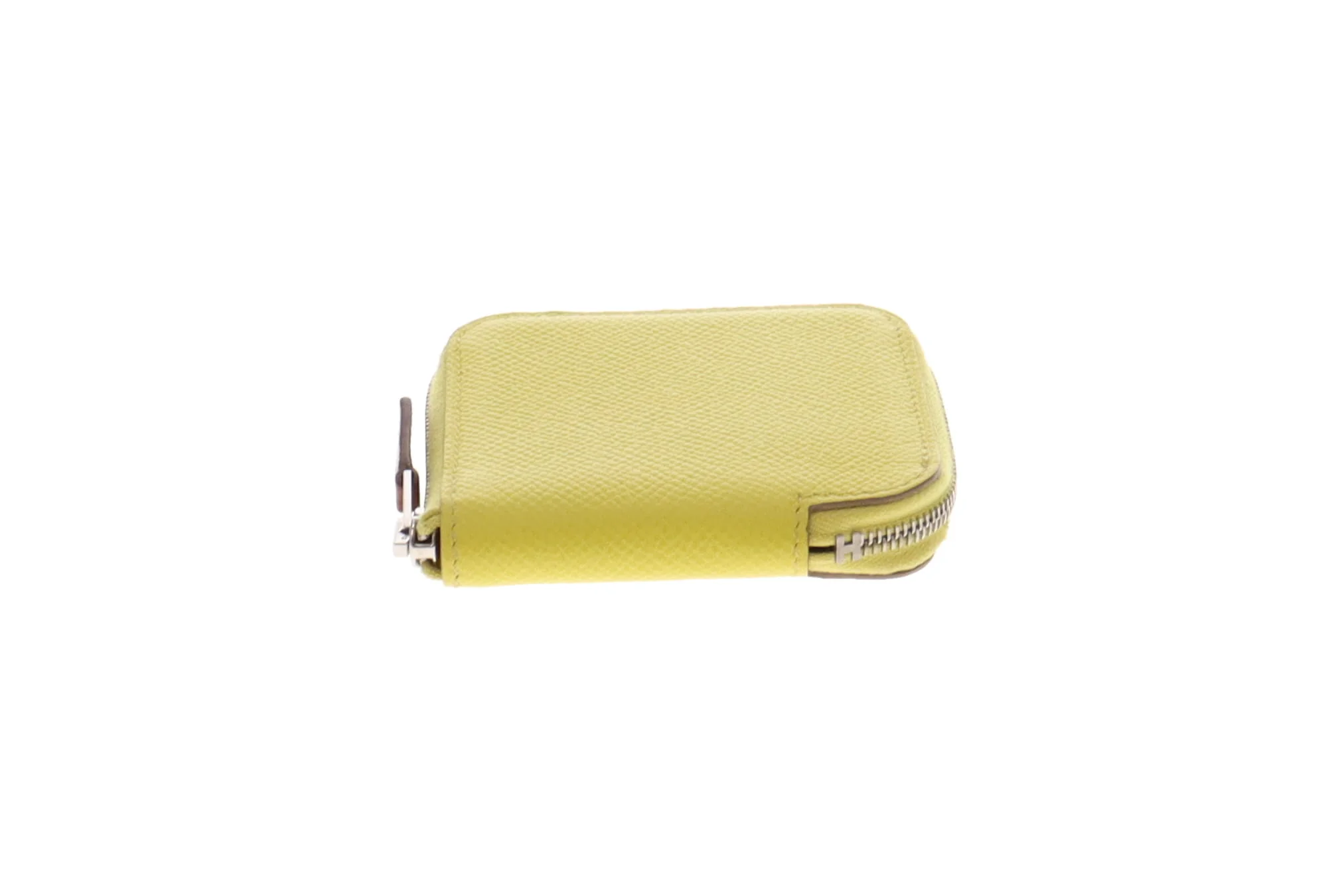 Hermes Yellow Lime Epsom Silk-in Mini Azap Coin Purse 2020 - Image 6