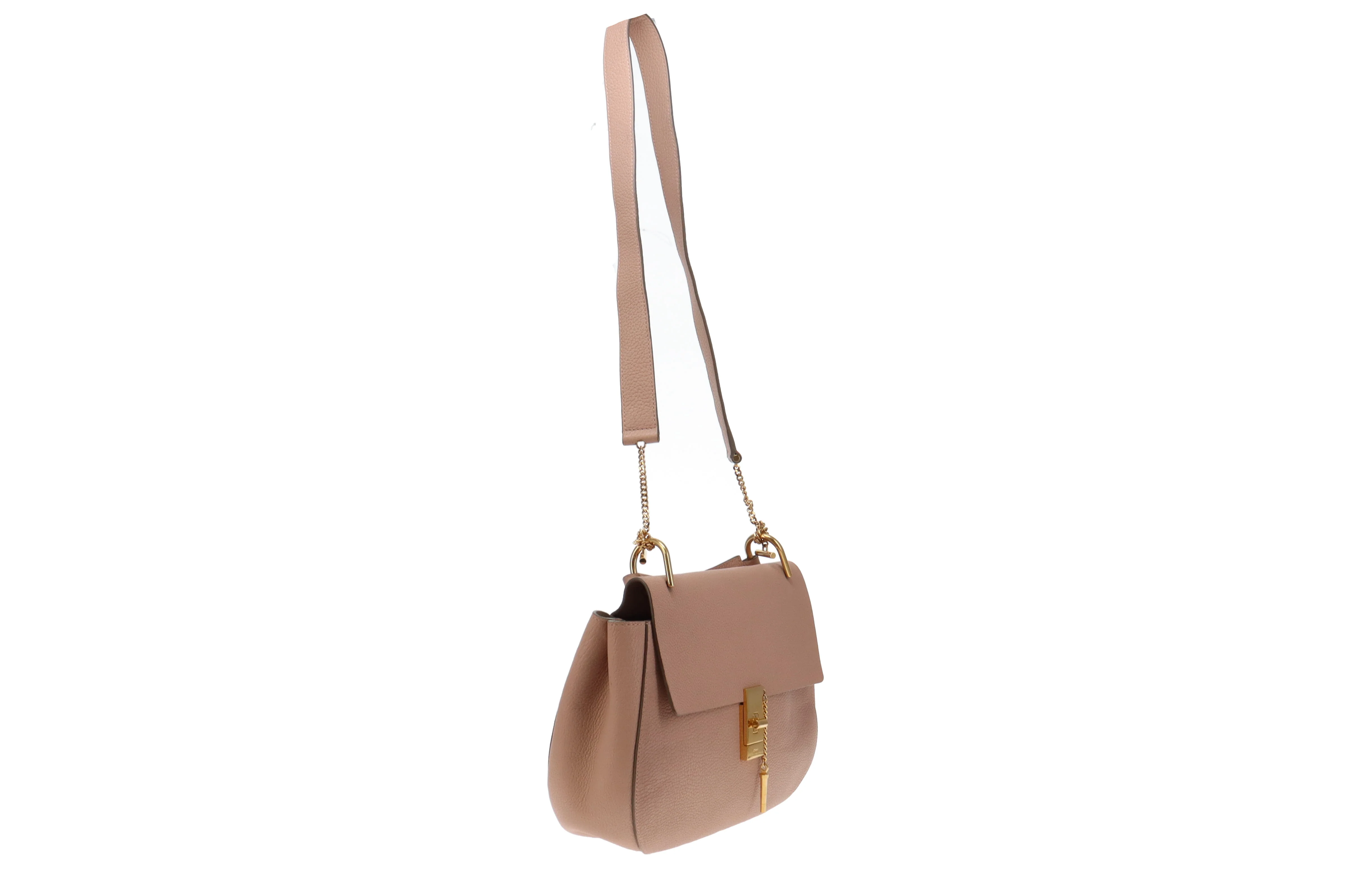 Chloe Large grained Calfskin Leather Drew Plaster Pink - Image 3