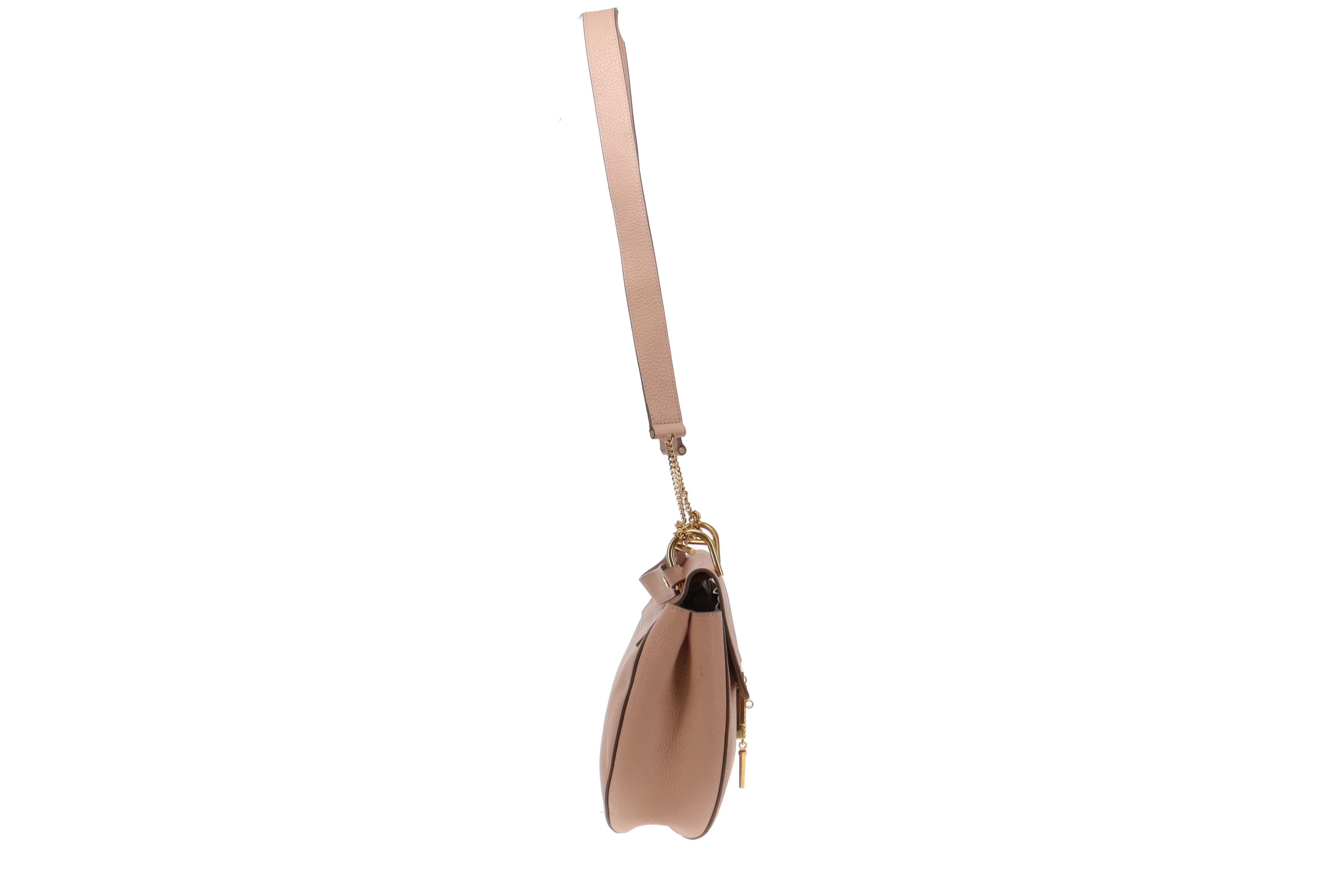 Chloe Large grained Calfskin Leather Drew Plaster Pink - Image 4
