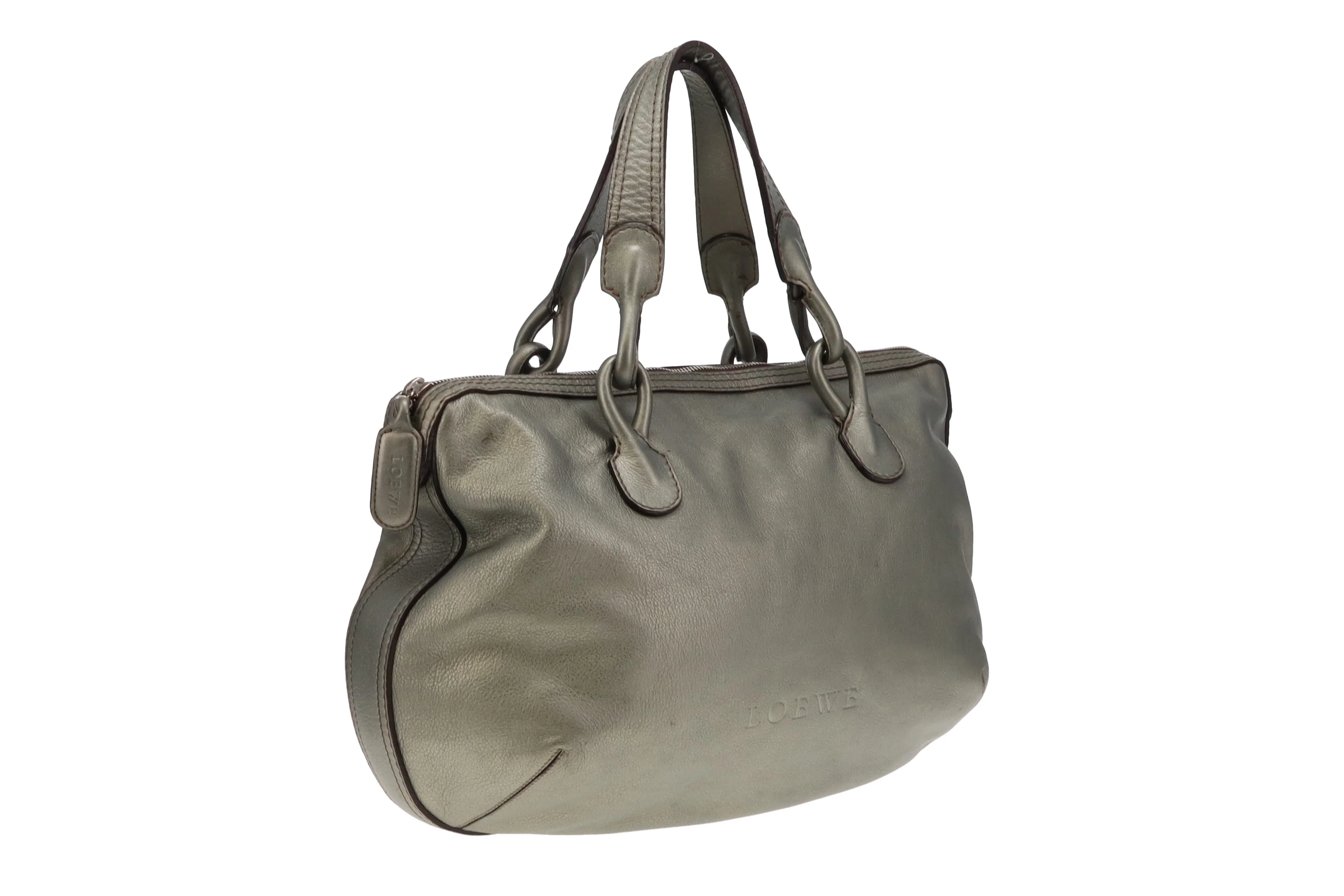 Loewe Metallic Green Leather Fiesta Hobo - Image 4