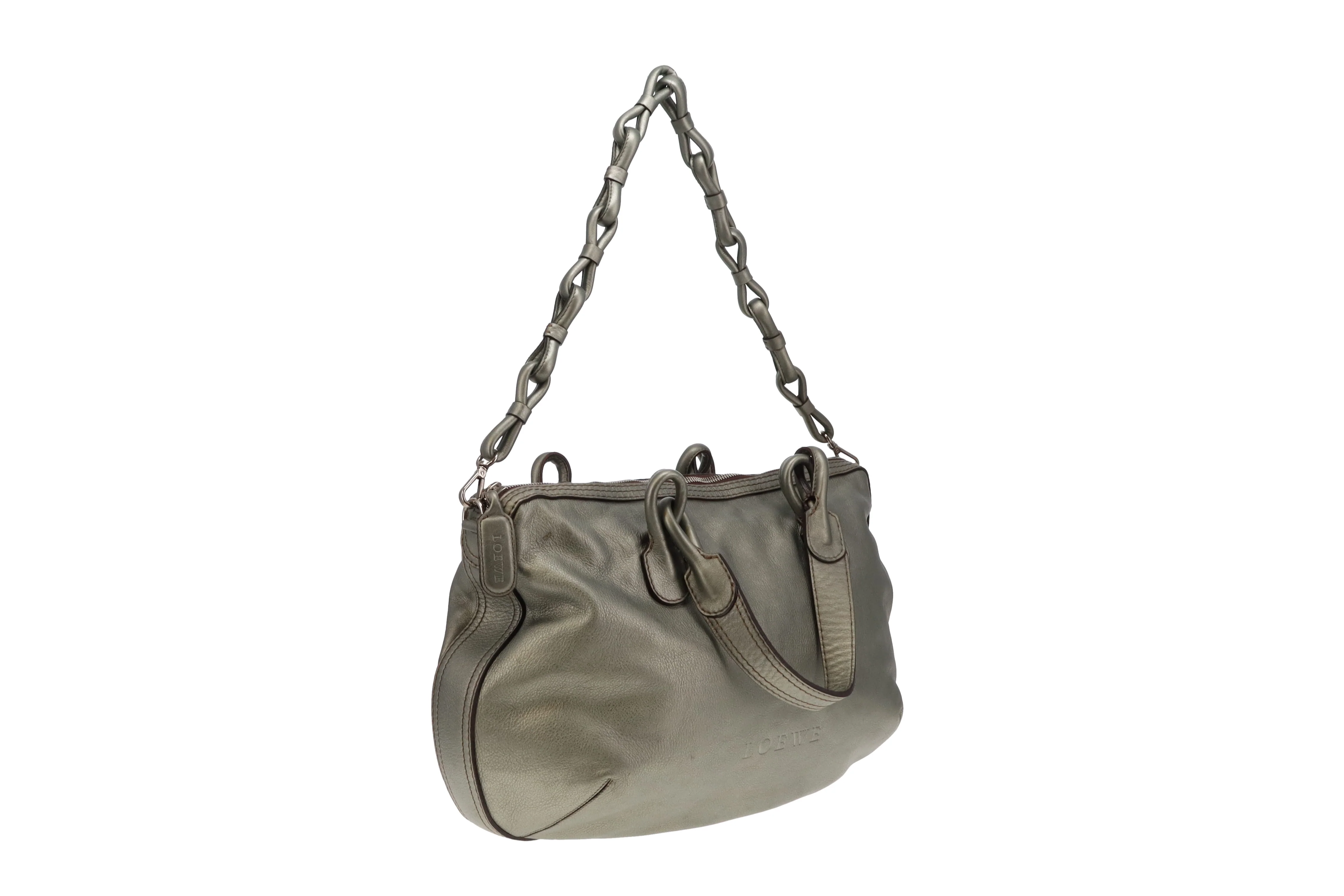Loewe Metallic Green Leather Fiesta Hobo - Image 5