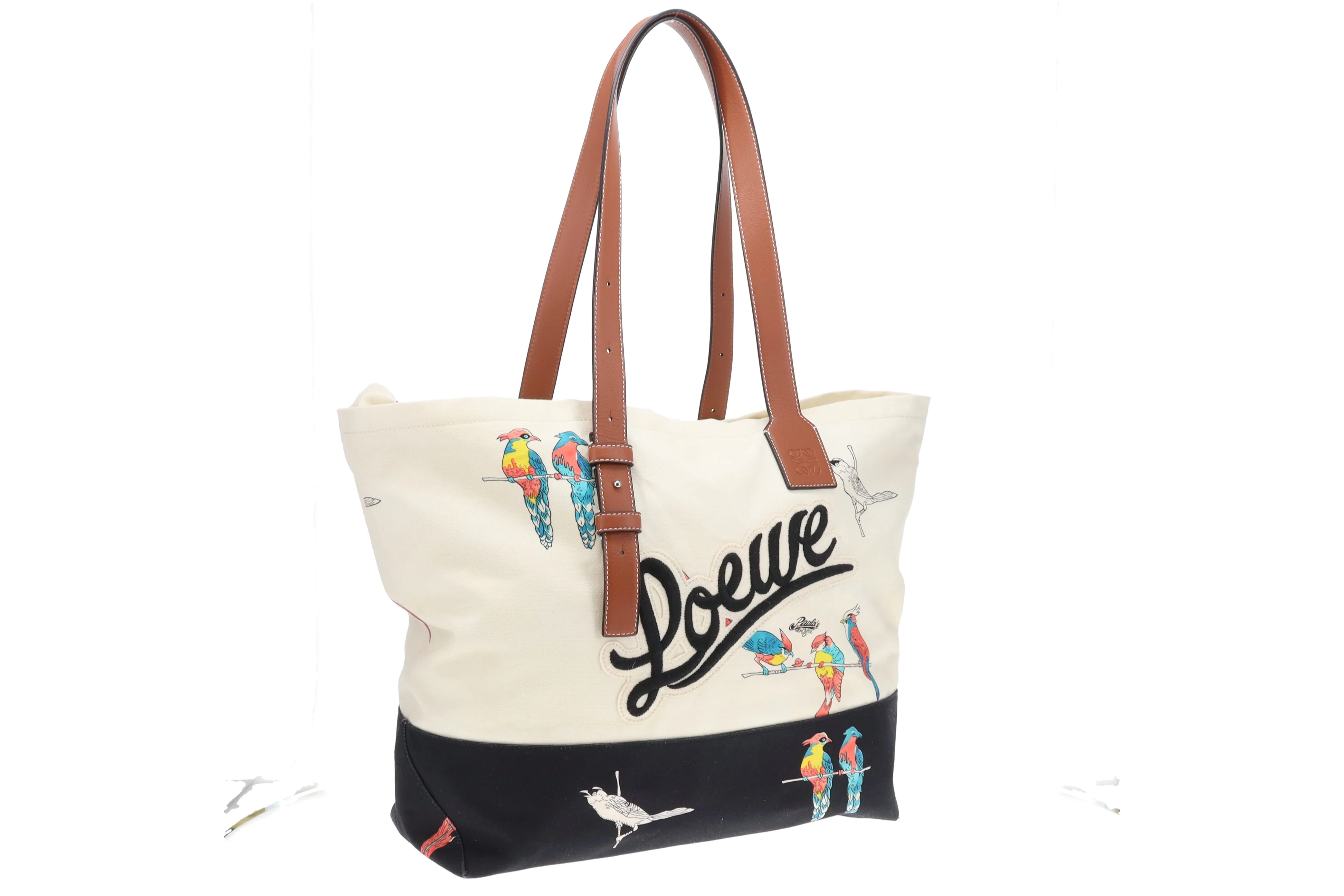 Loewe Paula's Ibiza Parrots Canvas Zipped Tote - Image 3