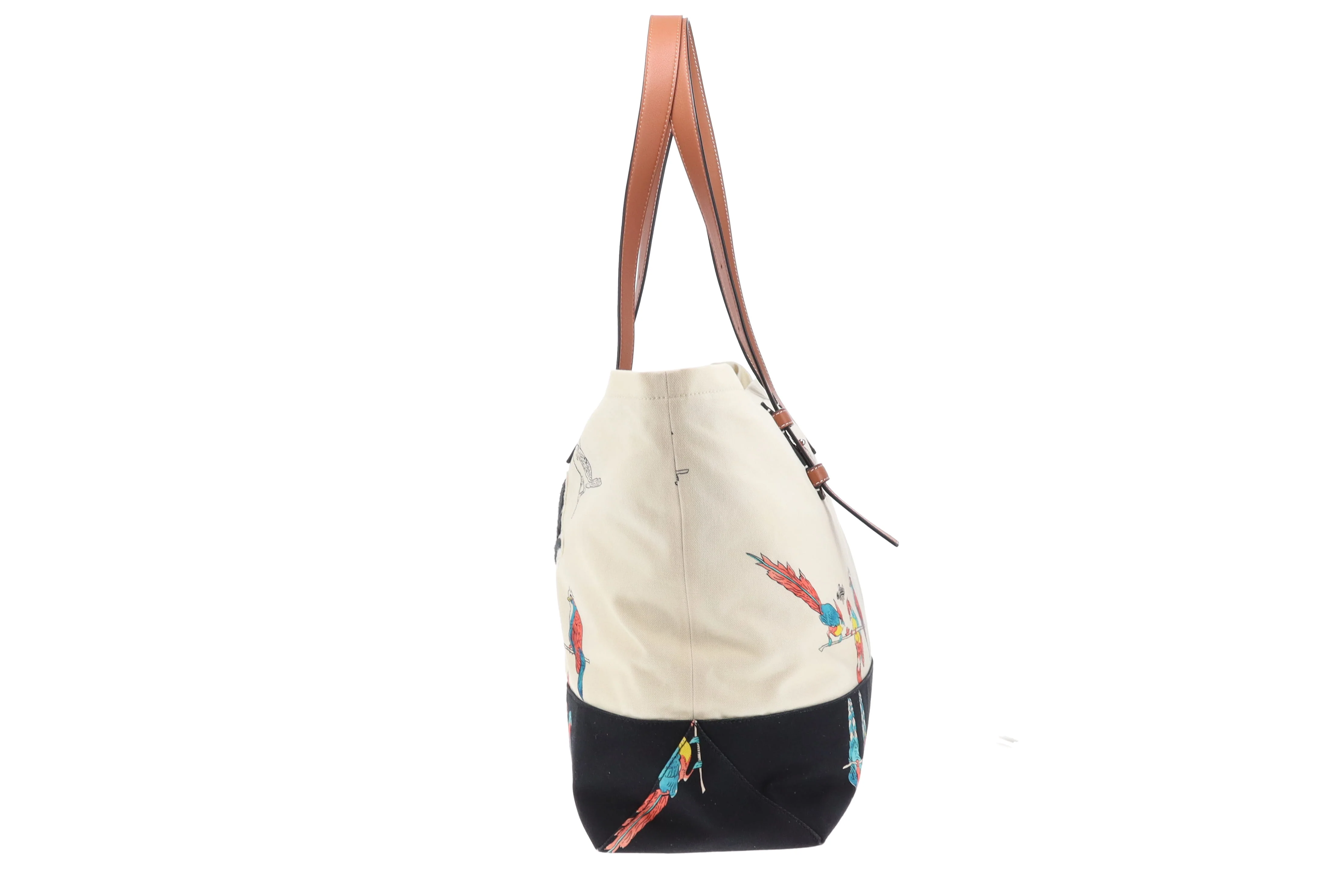 Loewe Paula's Ibiza Parrots Canvas Zipped Tote - Image 4