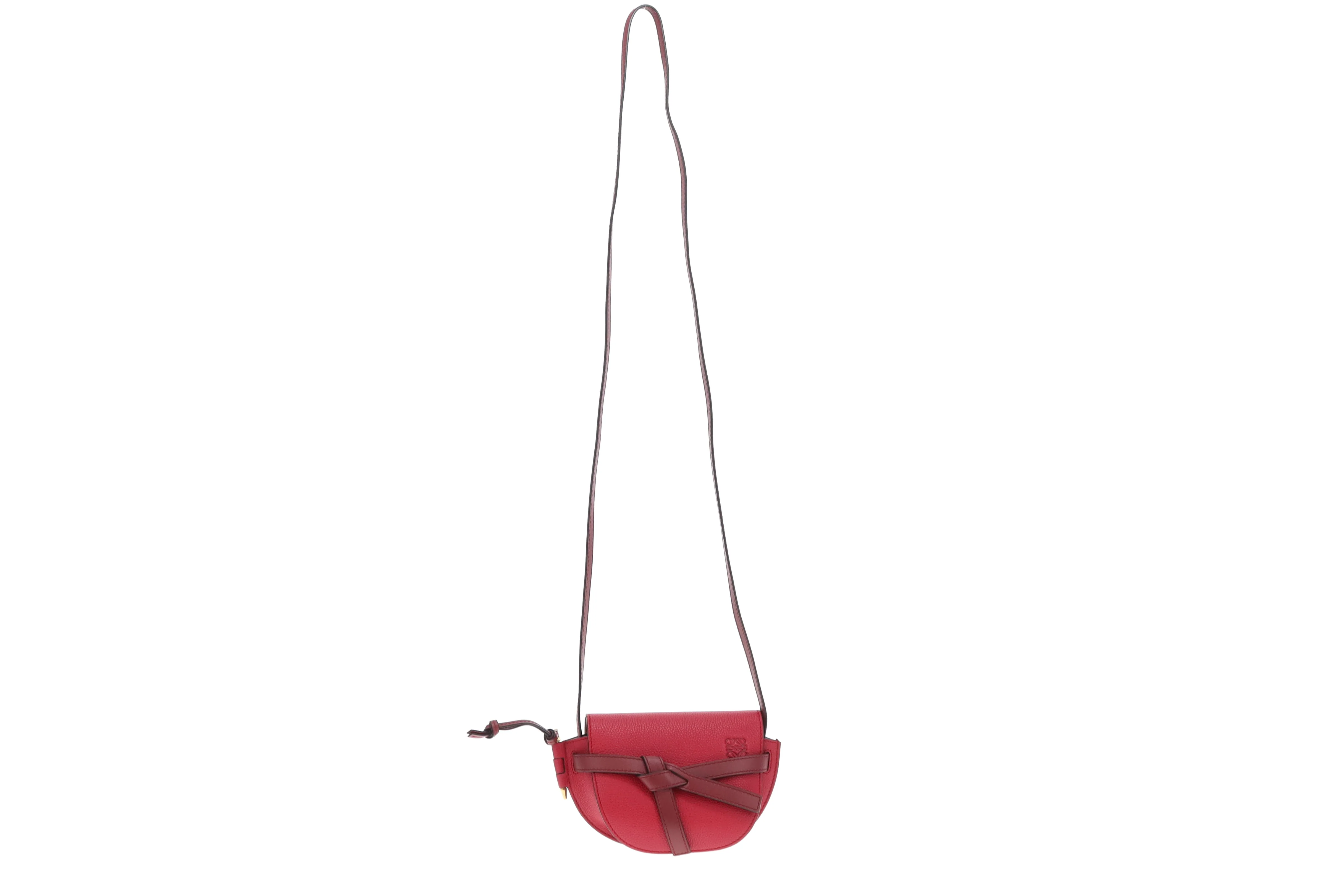 Loewe Raspberry Leather Mini Gate Bag - Image 3