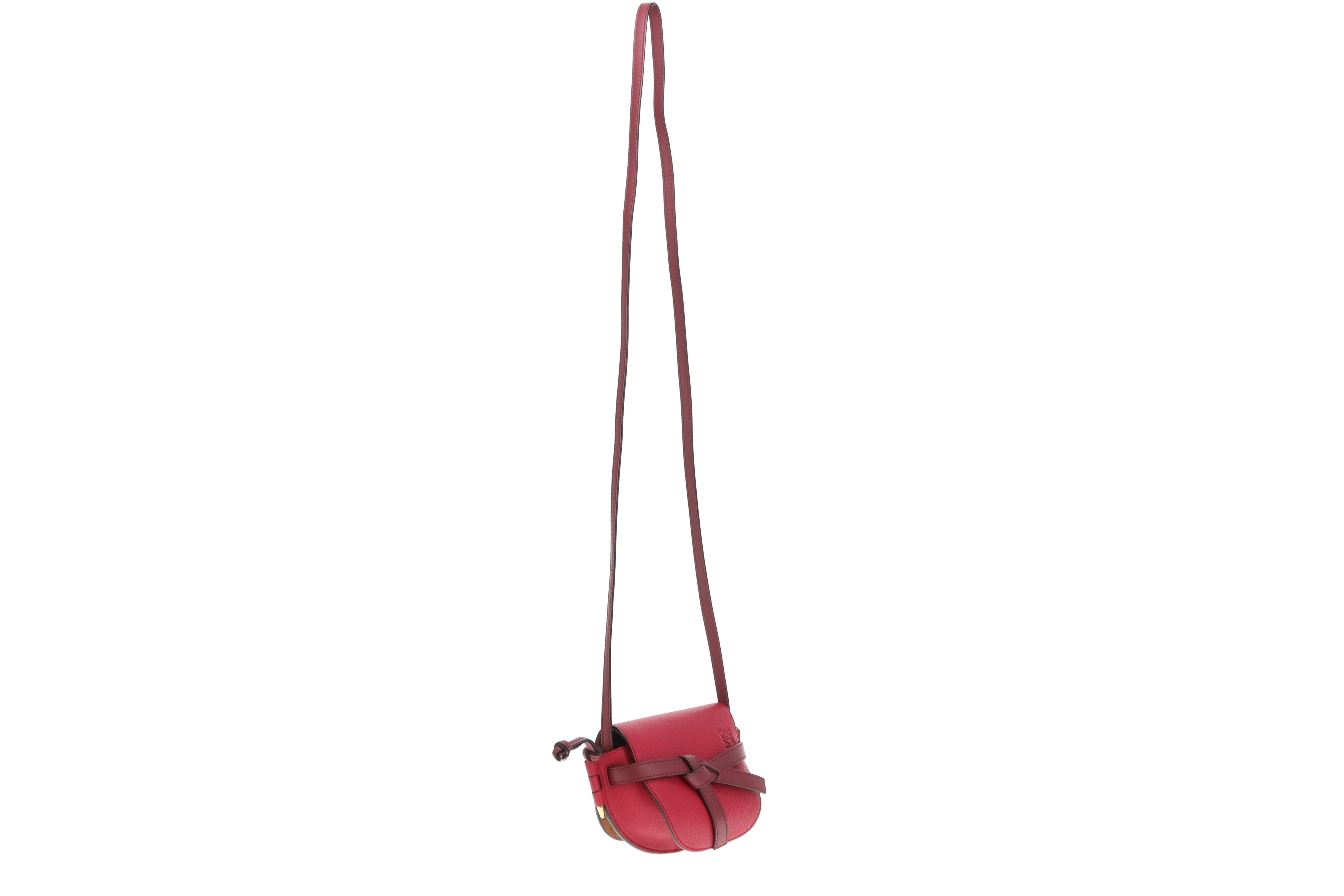 Loewe Raspberry Leather Mini Gate Bag - Image 4