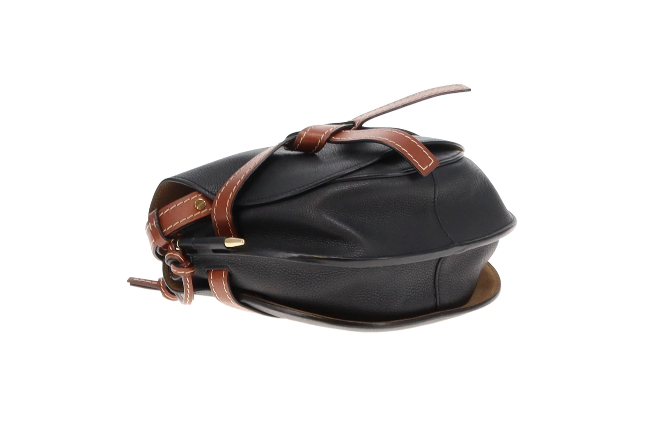 Loewe Small Gate In Soft Black Calfskin & Pecan - Image 10