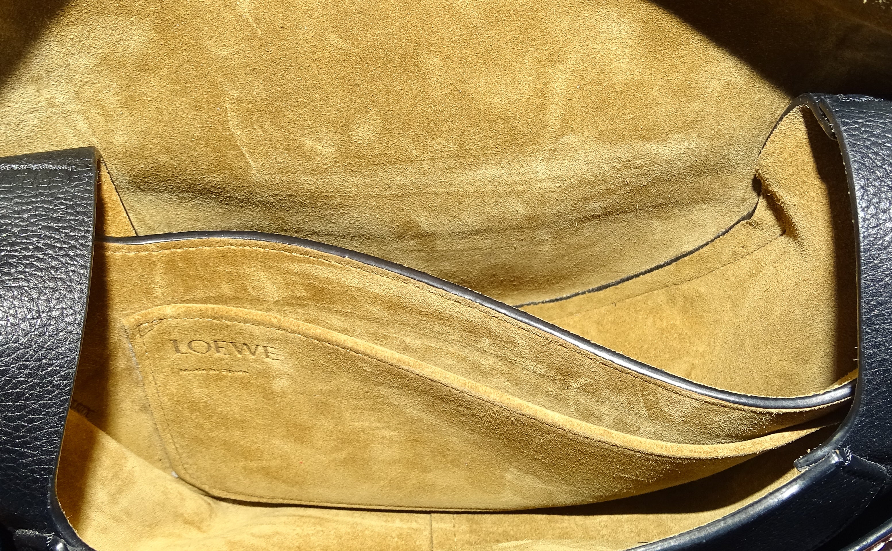 Loewe Small Gate In Soft Black Calfskin & Pecan - Image 12