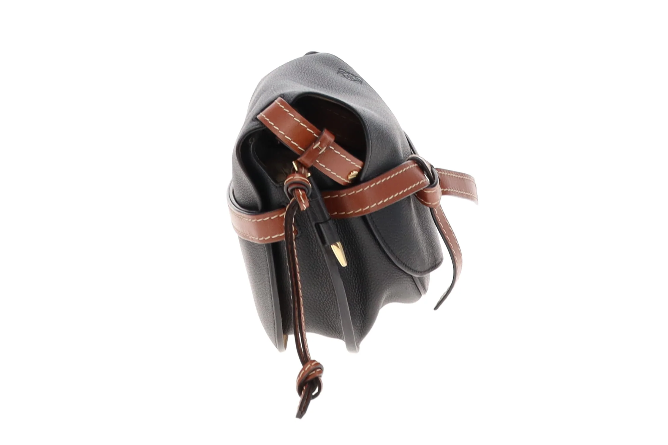 Loewe Small Gate In Soft Black Calfskin & Pecan - Image 6