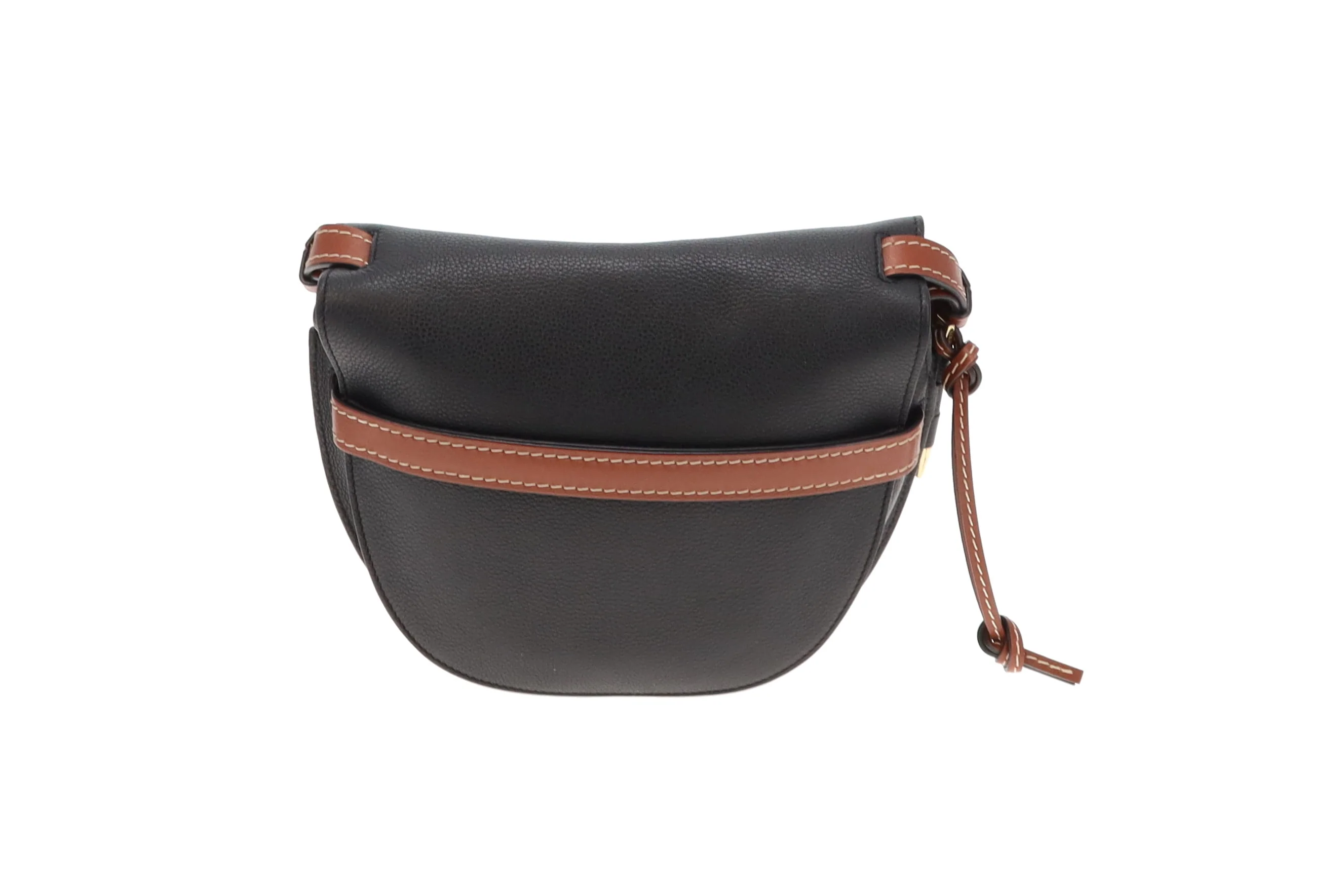Loewe Small Gate In Soft Black Calfskin & Pecan - Image 7