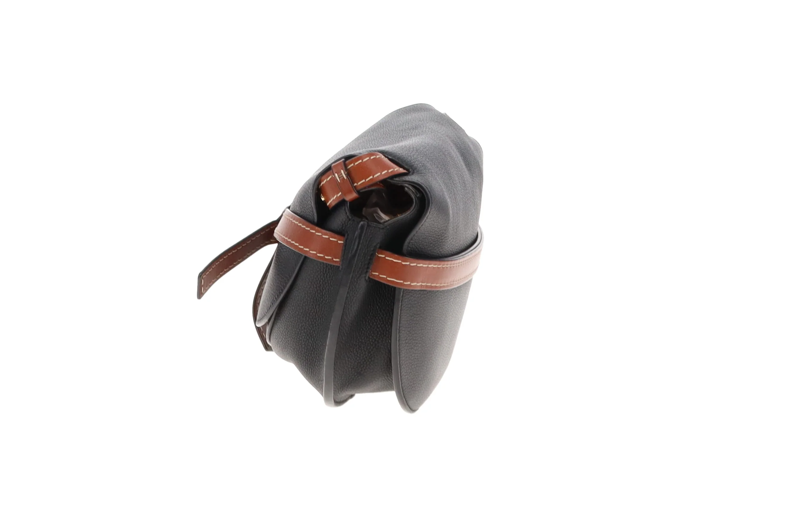 Loewe Small Gate In Soft Black Calfskin & Pecan - Image 8