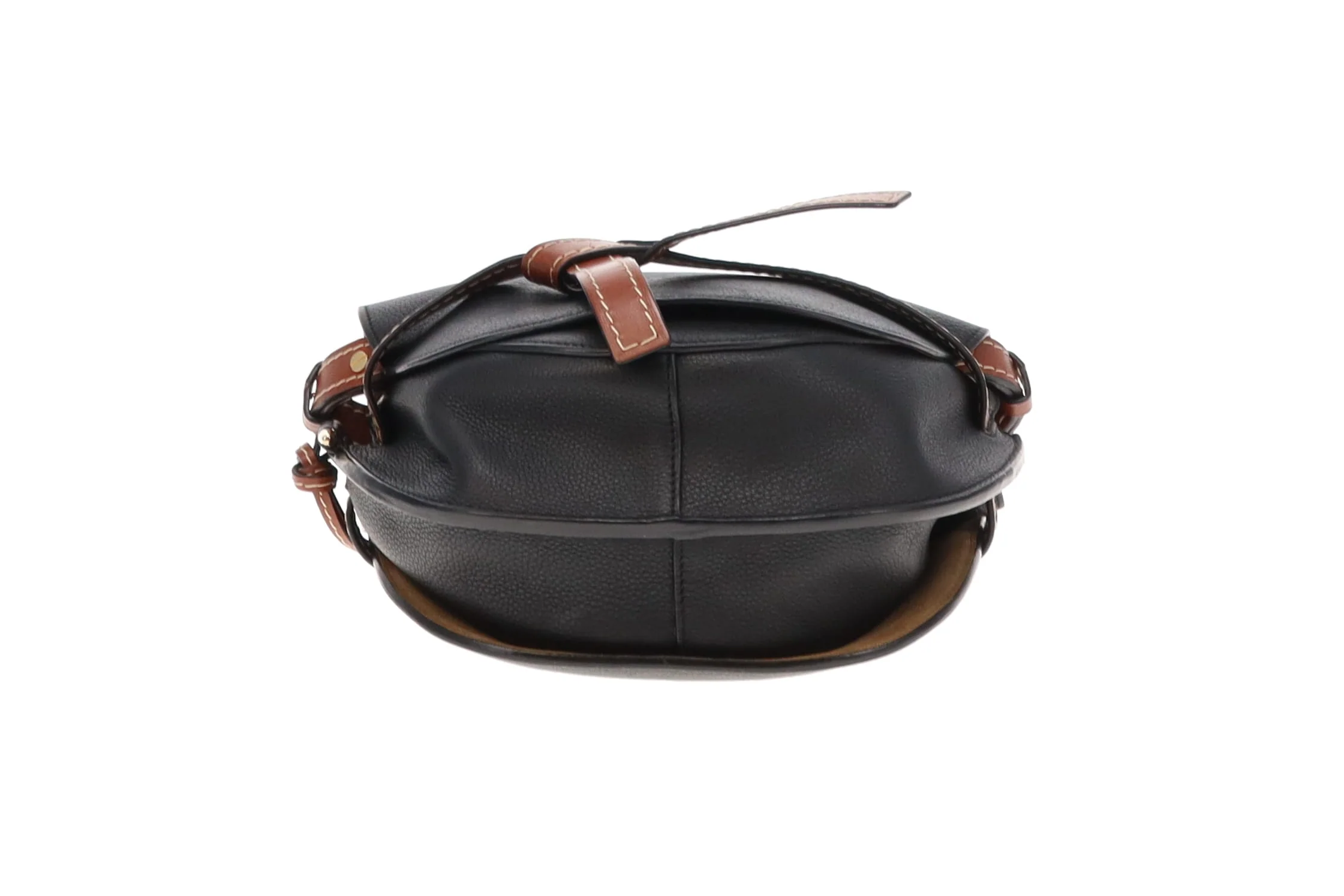 Loewe Small Gate In Soft Black Calfskin & Pecan - Image 9