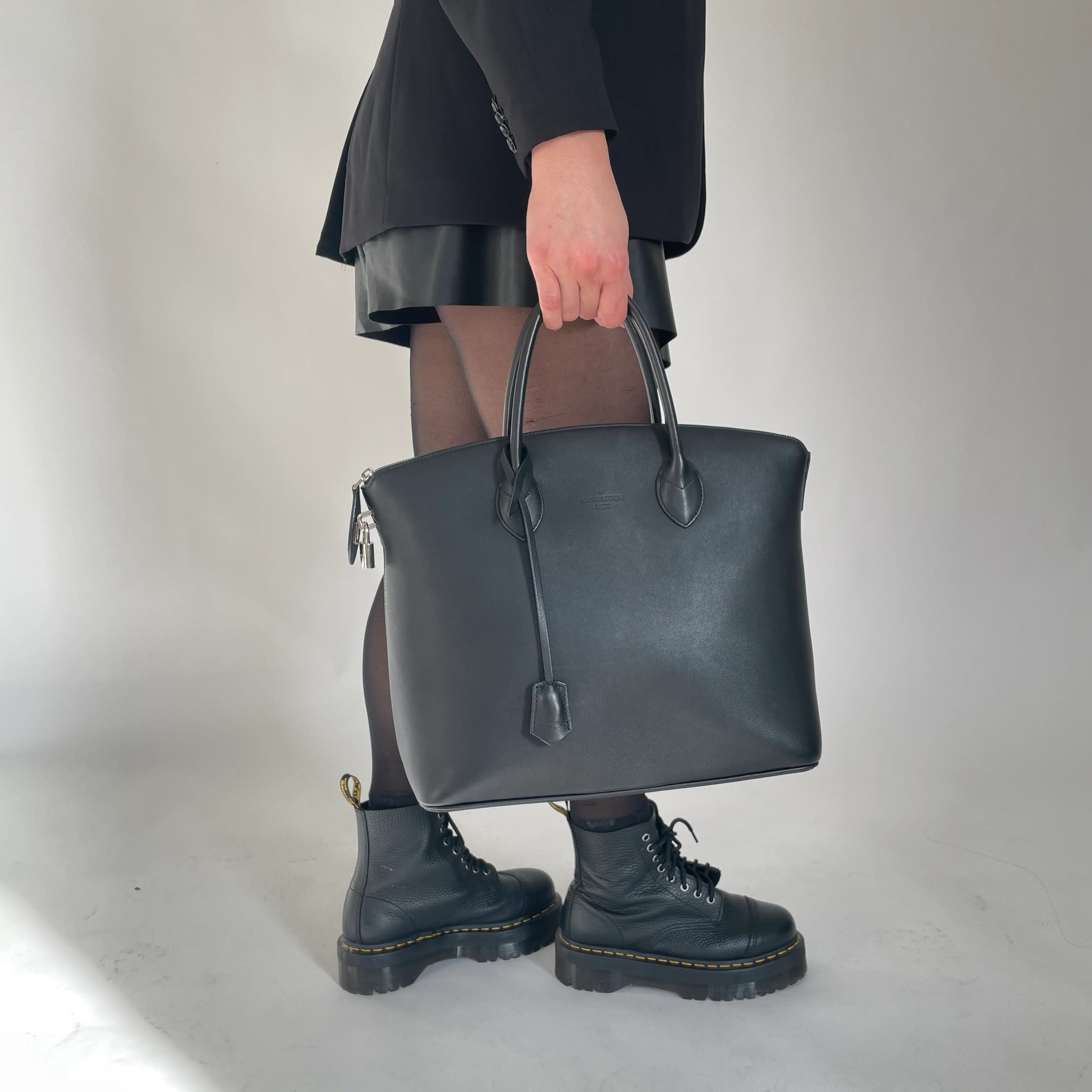 Louis Vuitton Black Smooth Calf Leather Custom Order Lockit Tote (Haute Maroquinerie) (2) - Image 2