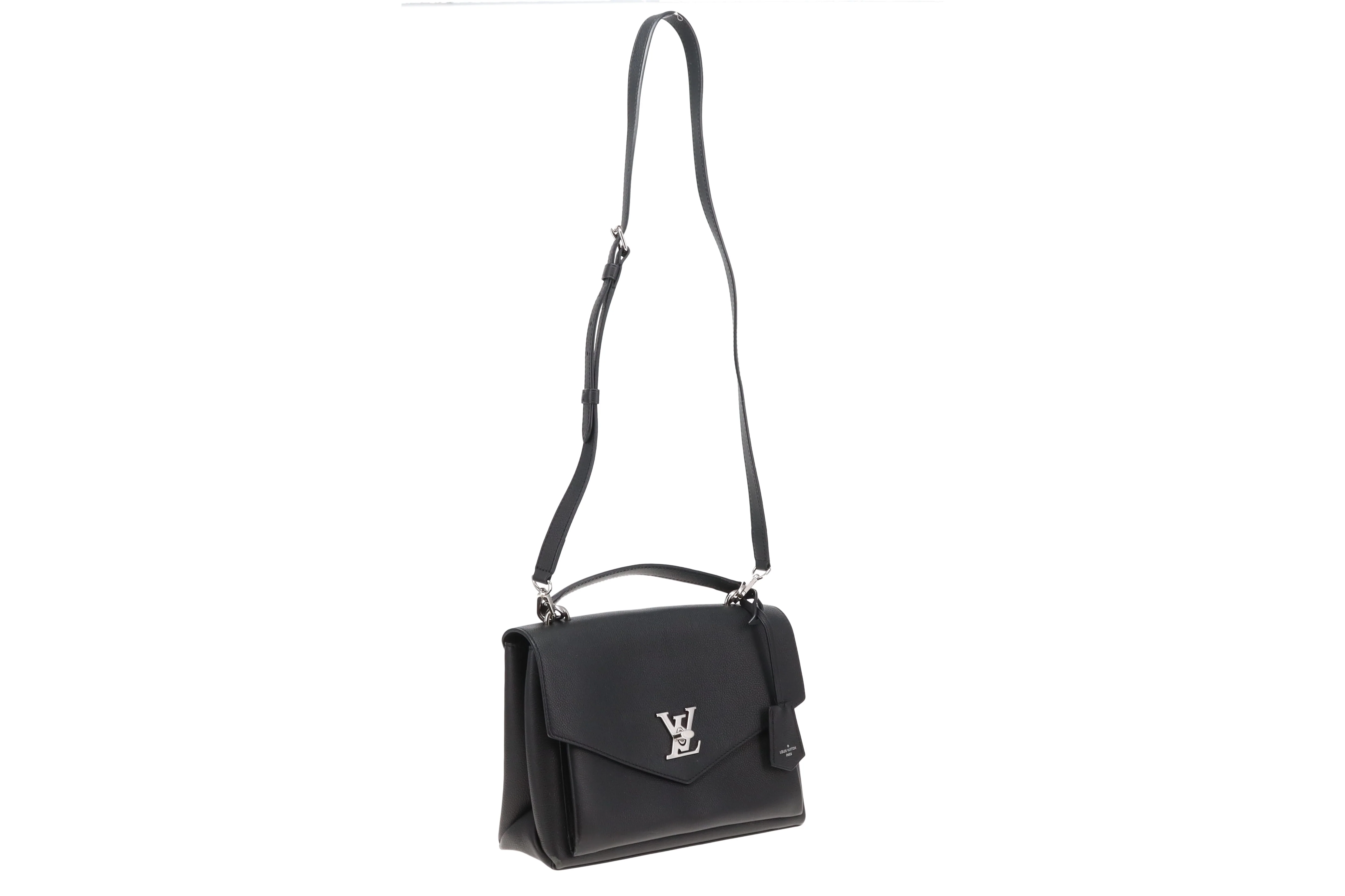 Louis Vuitton MyLockMe Satchel Black Leather and SHW (NFID 2022) - Image 11