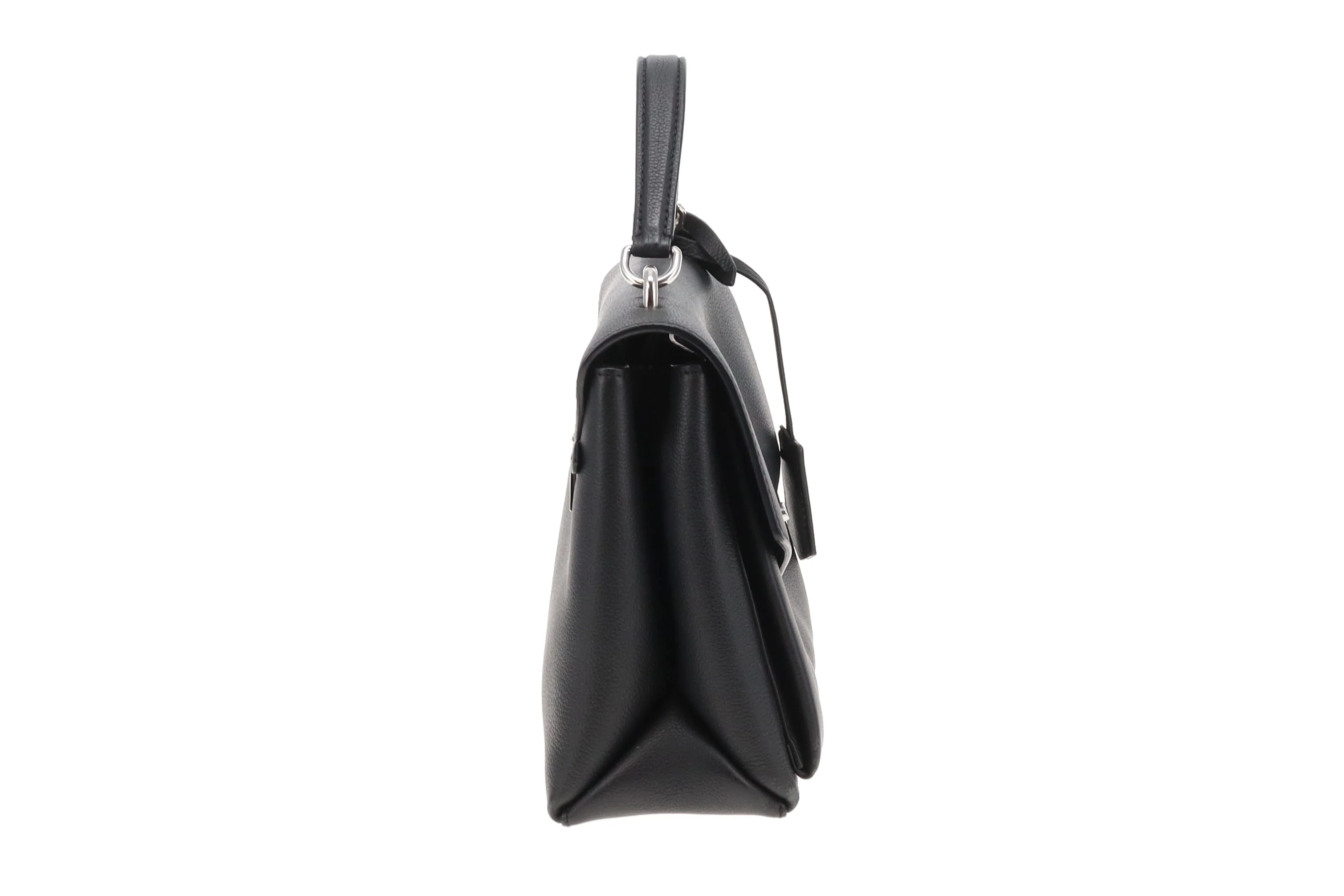 Louis Vuitton MyLockMe Satchel Black Leather and SHW (NFID 2022) - Image 5