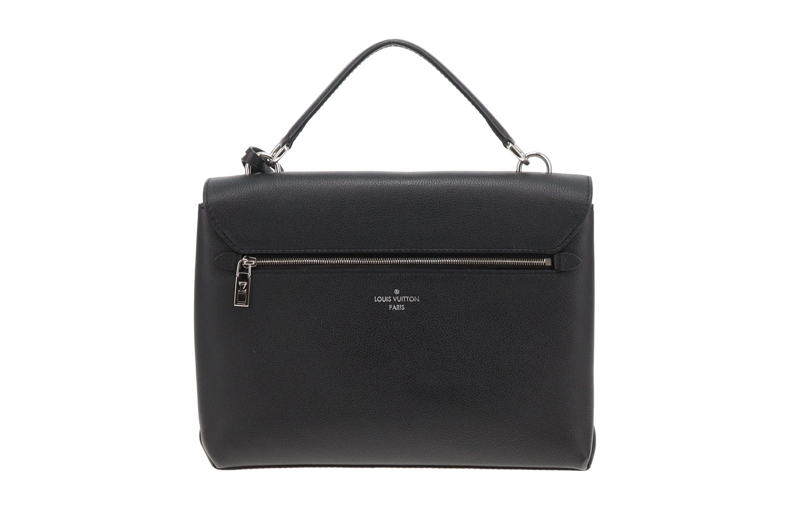 Louis Vuitton MyLockMe Satchel Black Leather and SHW (NFID 2022) - Image 6
