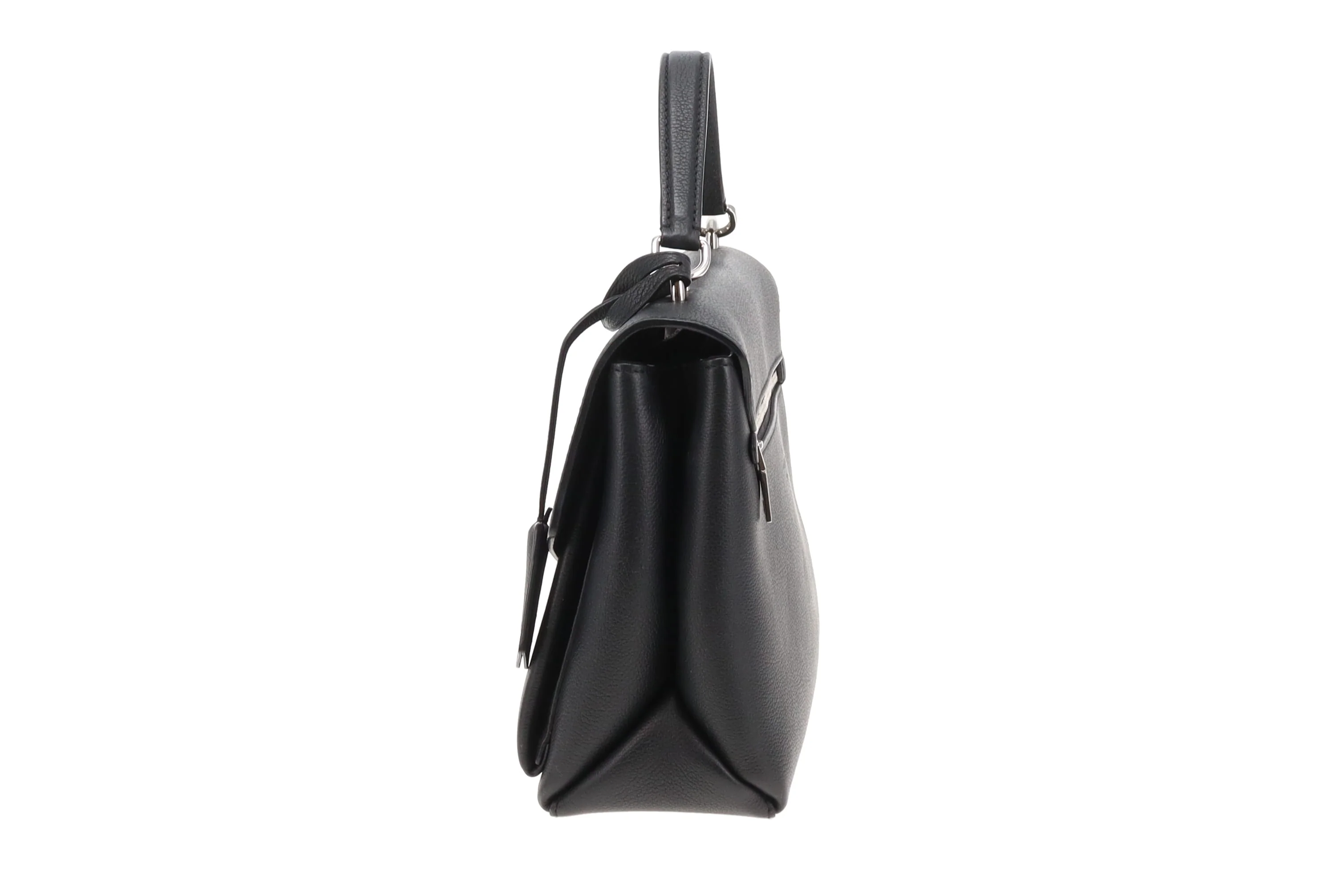 Louis Vuitton MyLockMe Satchel Black Leather and SHW (NFID 2022) - Image 7