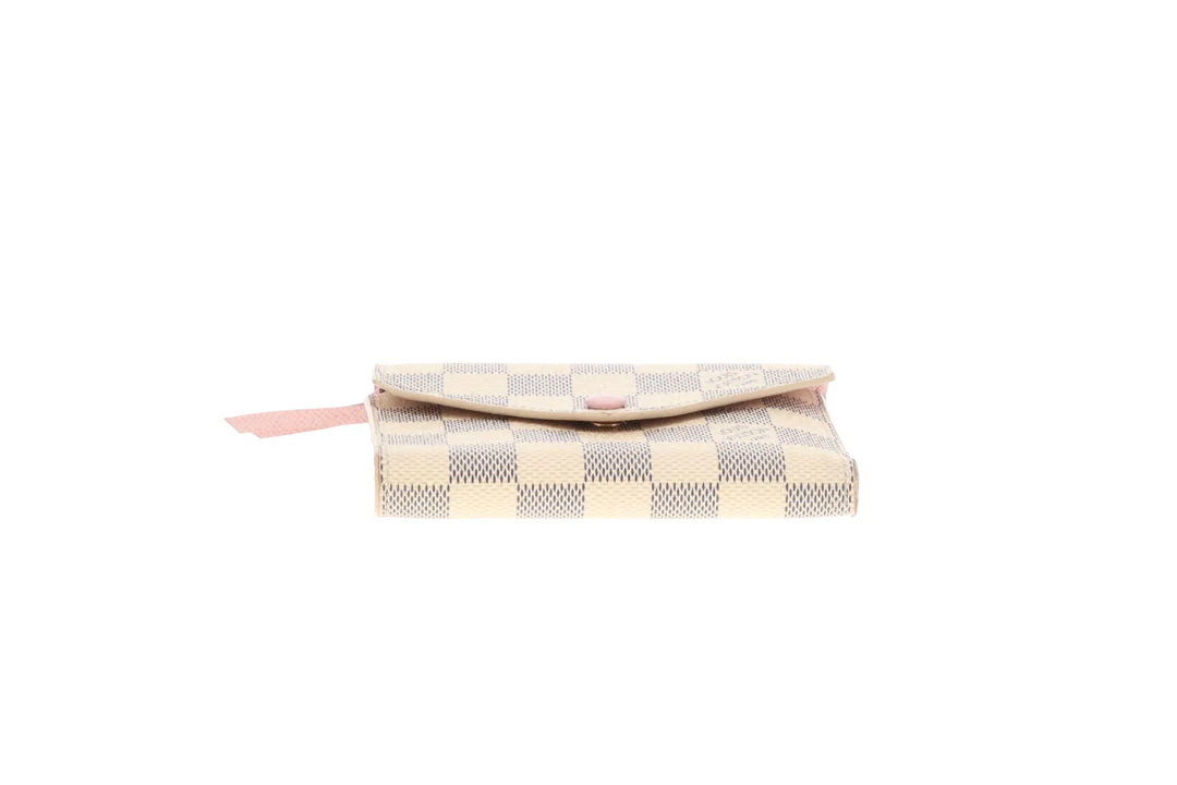 Louis Vuitton Victorine Wallet Damier Azur & Rose Ballerine SP4187 - Image 6