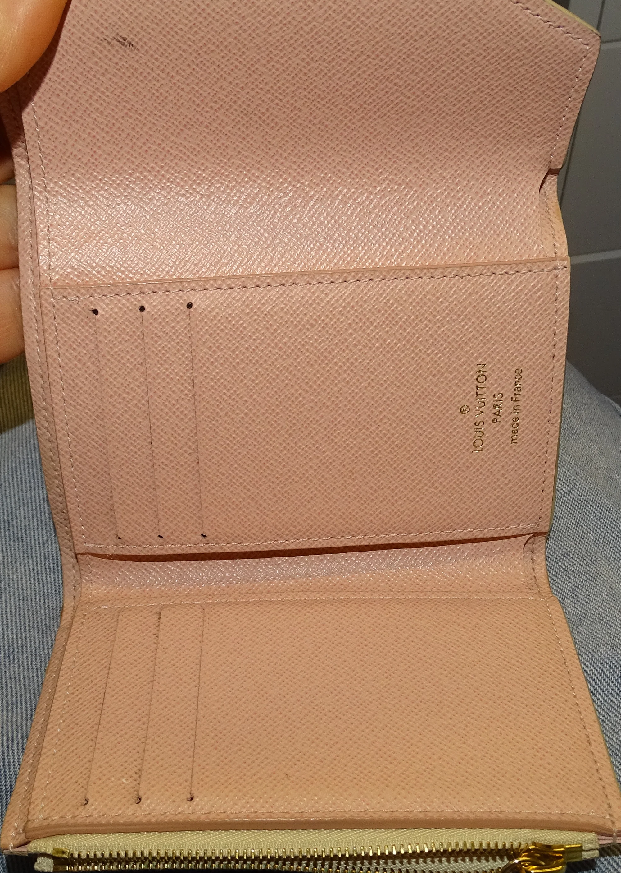 Louis Vuitton Victorine Wallet Damier Azur & Rose Ballerine SP4187 - Image 9