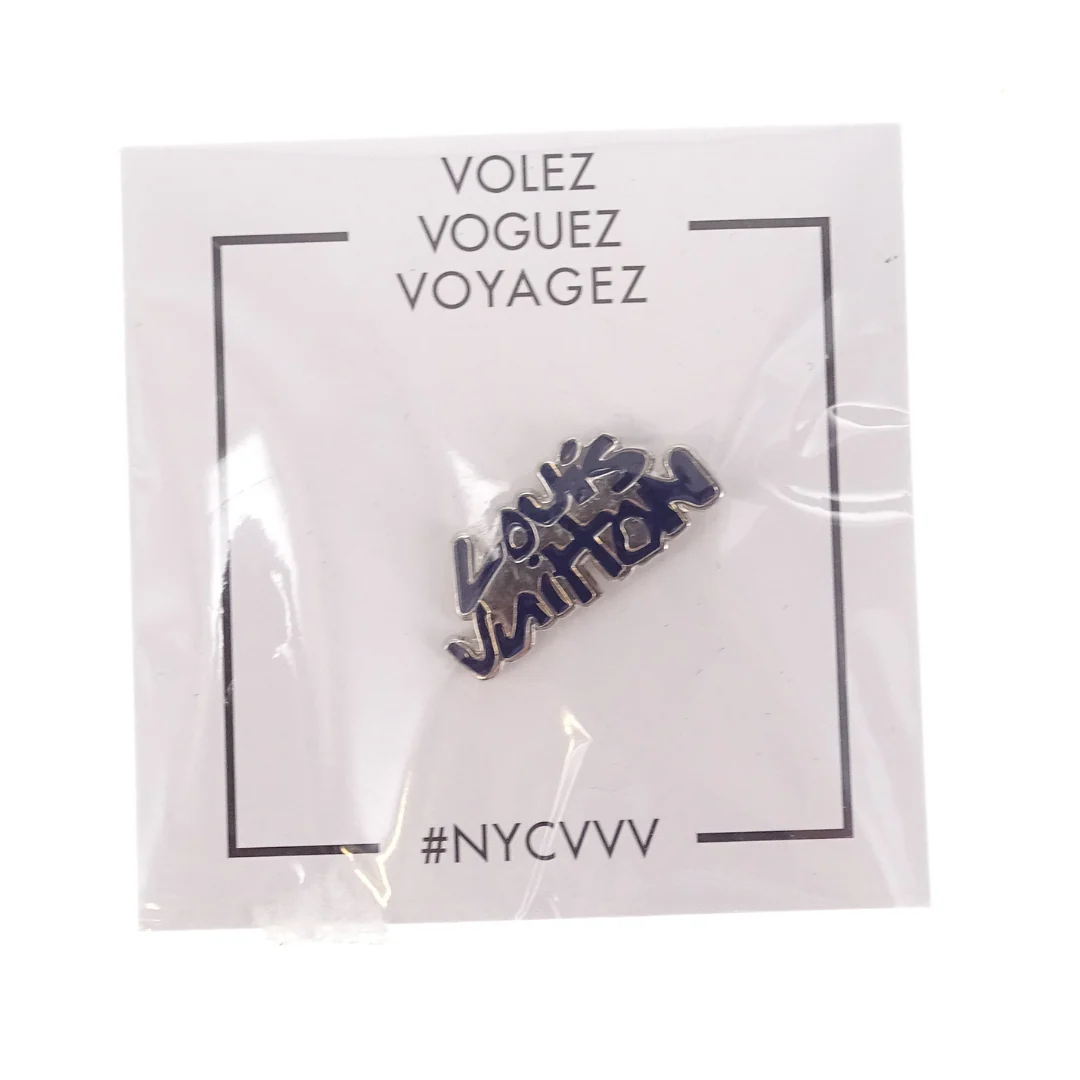 Louis Vuitton Volez Voguez Voyagez Pin Vintage Graphiti Logo - Image 3
