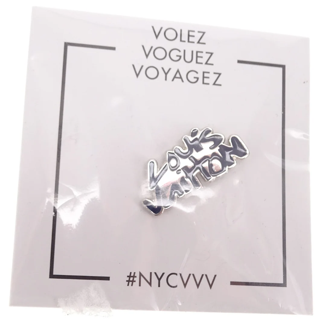 Louis Vuitton Volez Voguez Voyagez Pin Vintage Graphiti Logo - Image 4