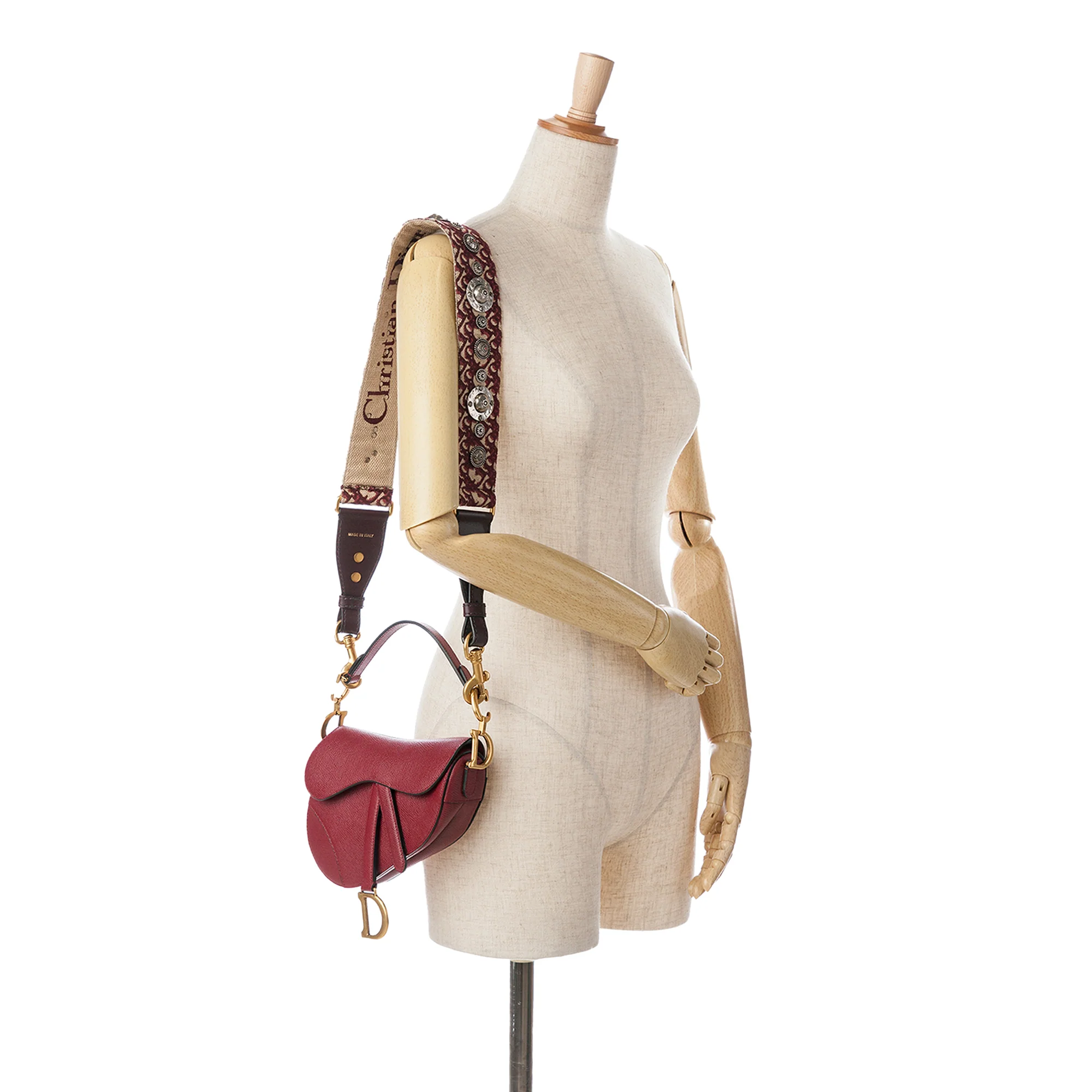 Dior Saddle Burgundy Mini Leather with Embroidered Strap 2019 - Image 8