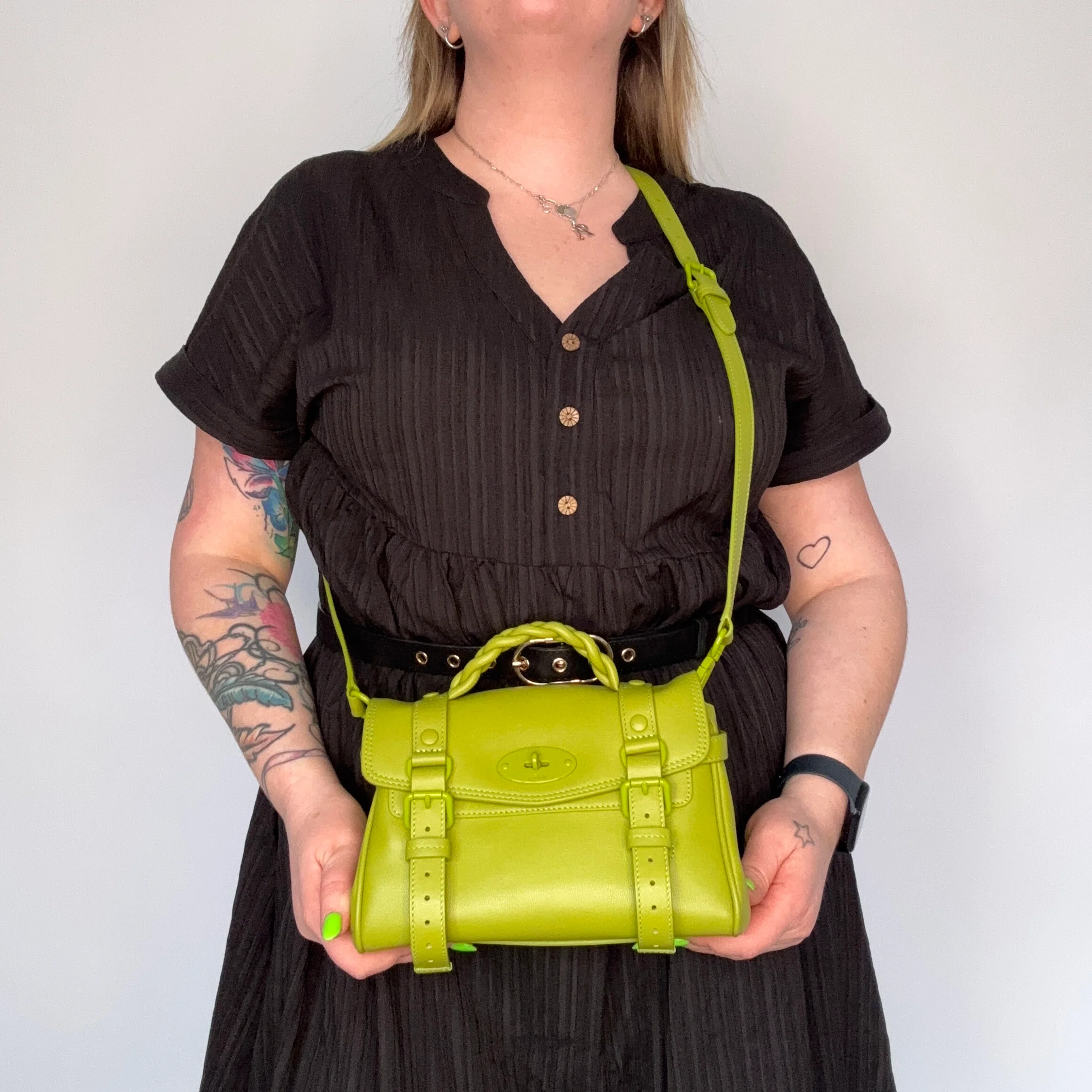Mulberry Alexa Mini In Acid Green Micro Classic Grain - Image 3