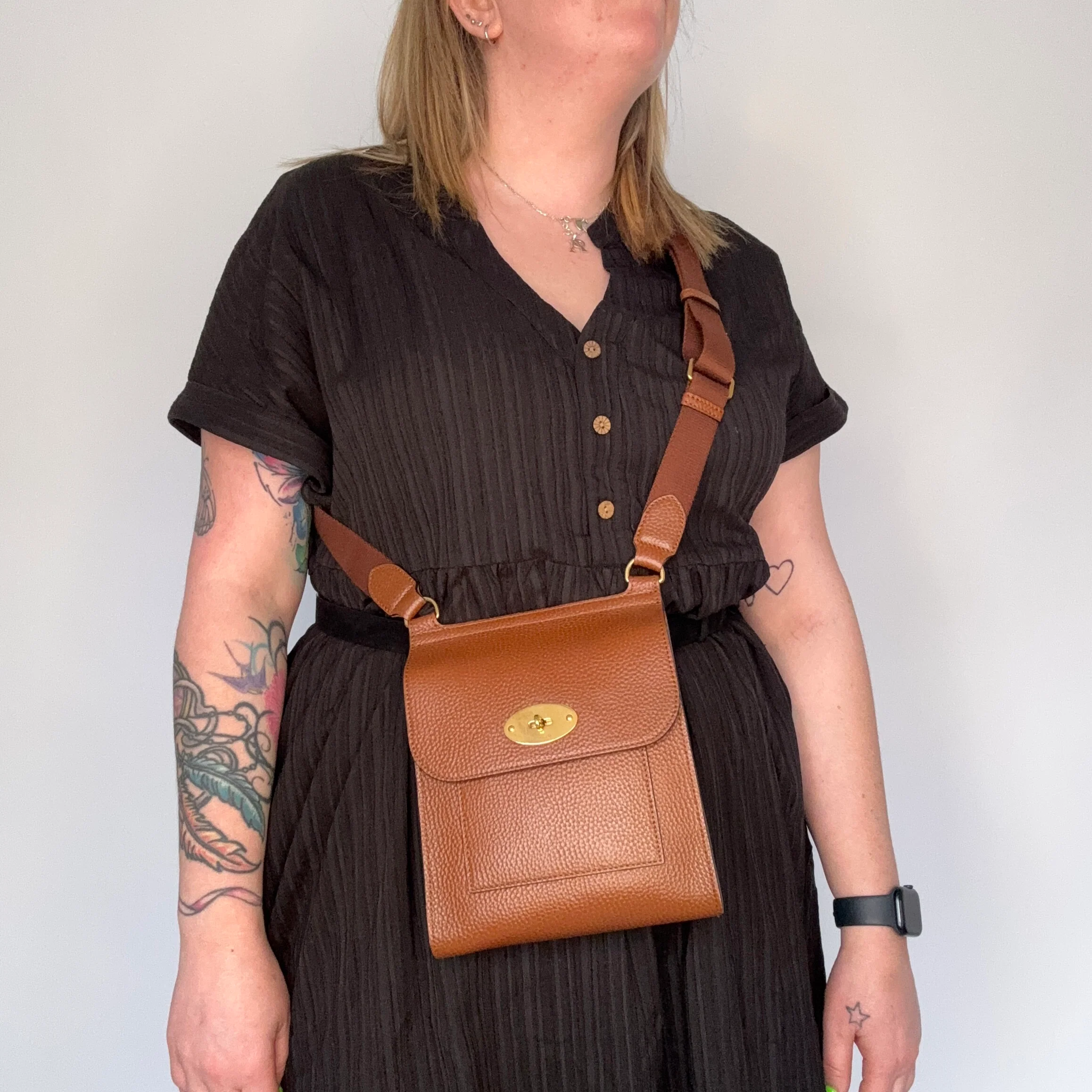 Mulberry Antony Small Oak Messenger Veg Tanned Grain - Image 2