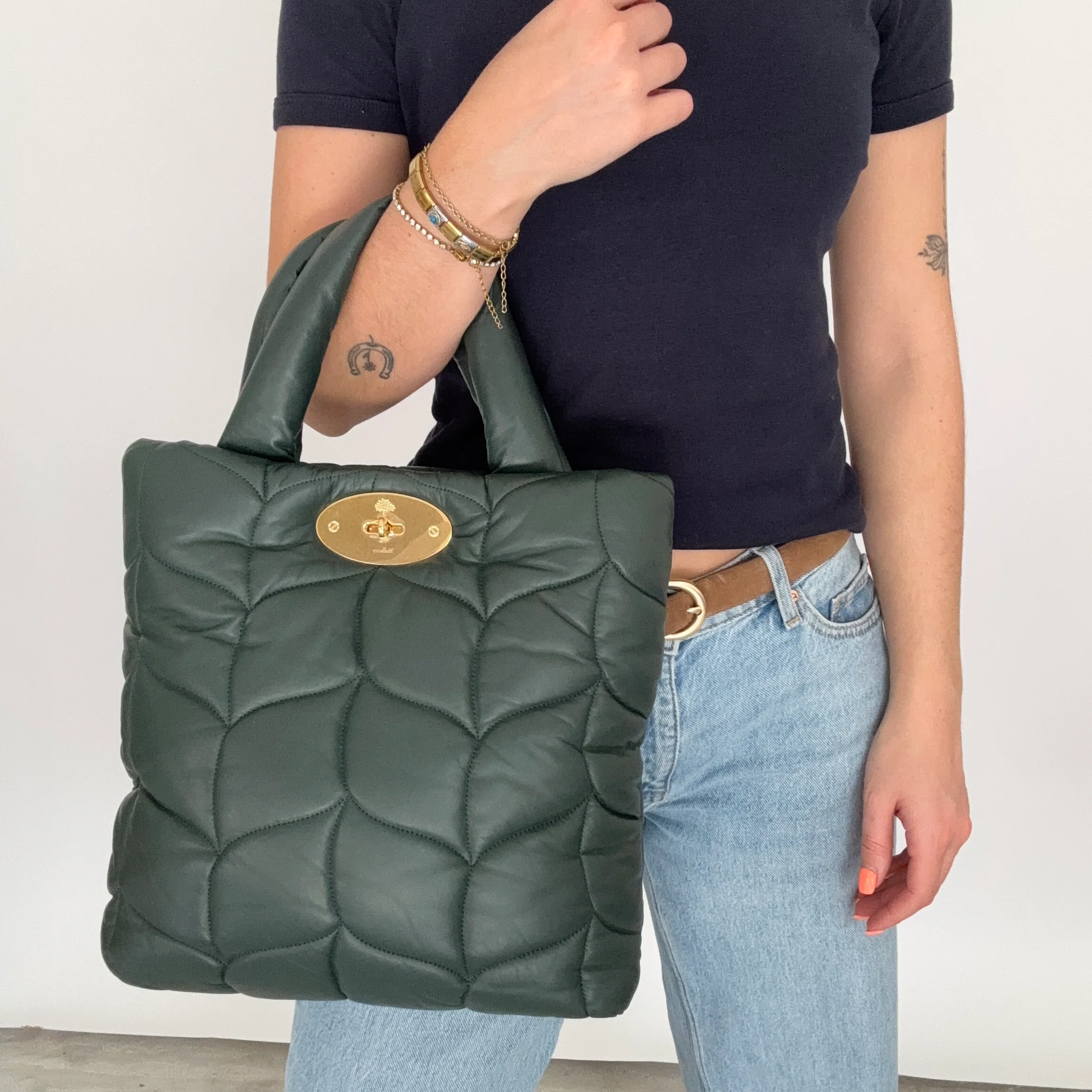 Mulberry Big Sofite Tote Nappa Leather Dark Green GHW - Image 2