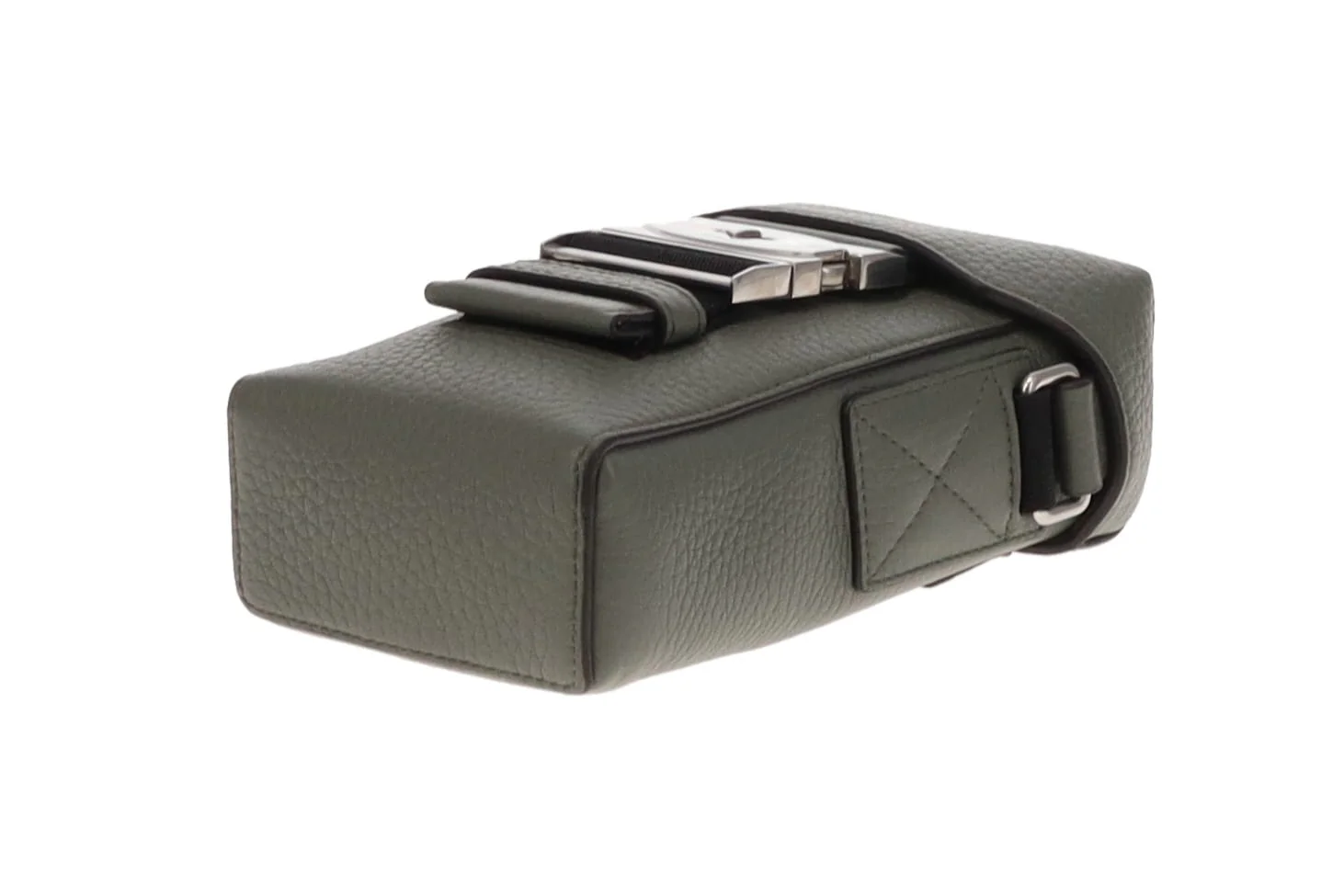 Mulberry Heavy Grain Leather Postmans Buckle Phone Messenger Olive - Image 10