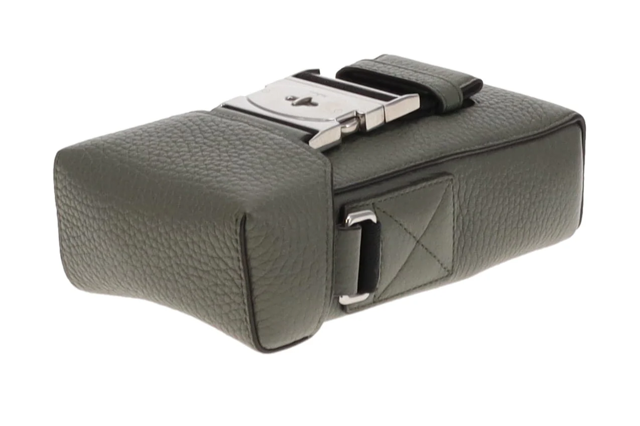 Mulberry Heavy Grain Leather Postmans Buckle Phone Messenger Olive - Image 13