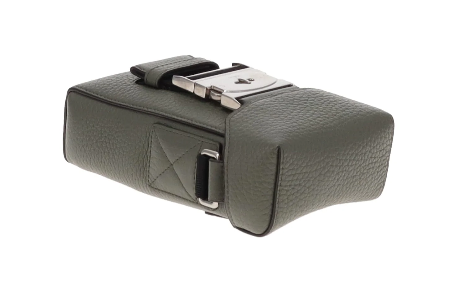 Mulberry Heavy Grain Leather Postmans Buckle Phone Messenger Olive - Image 9