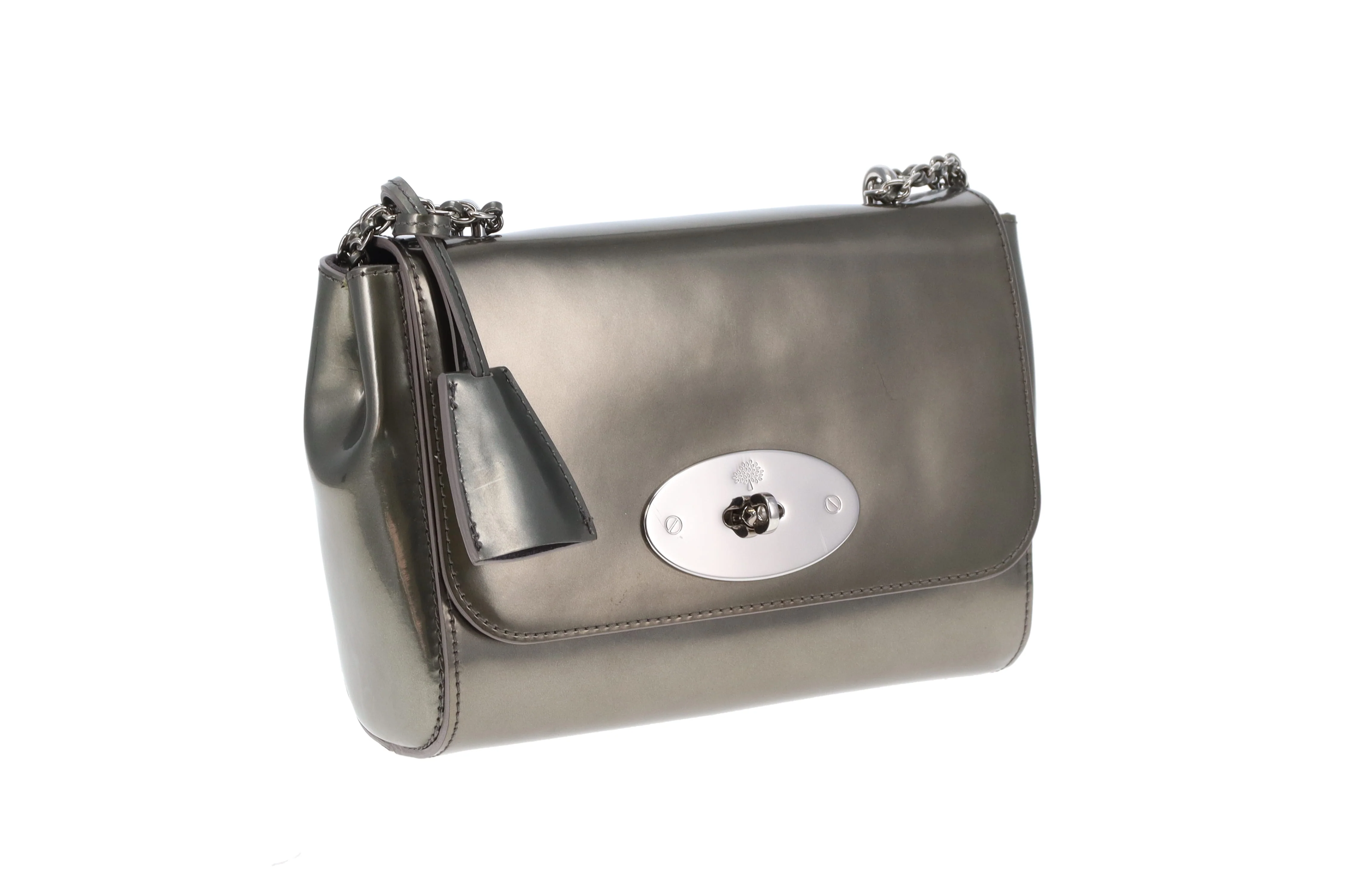 Mulberry Lily Regular Olive Metallic Patent SHW - Image 4
