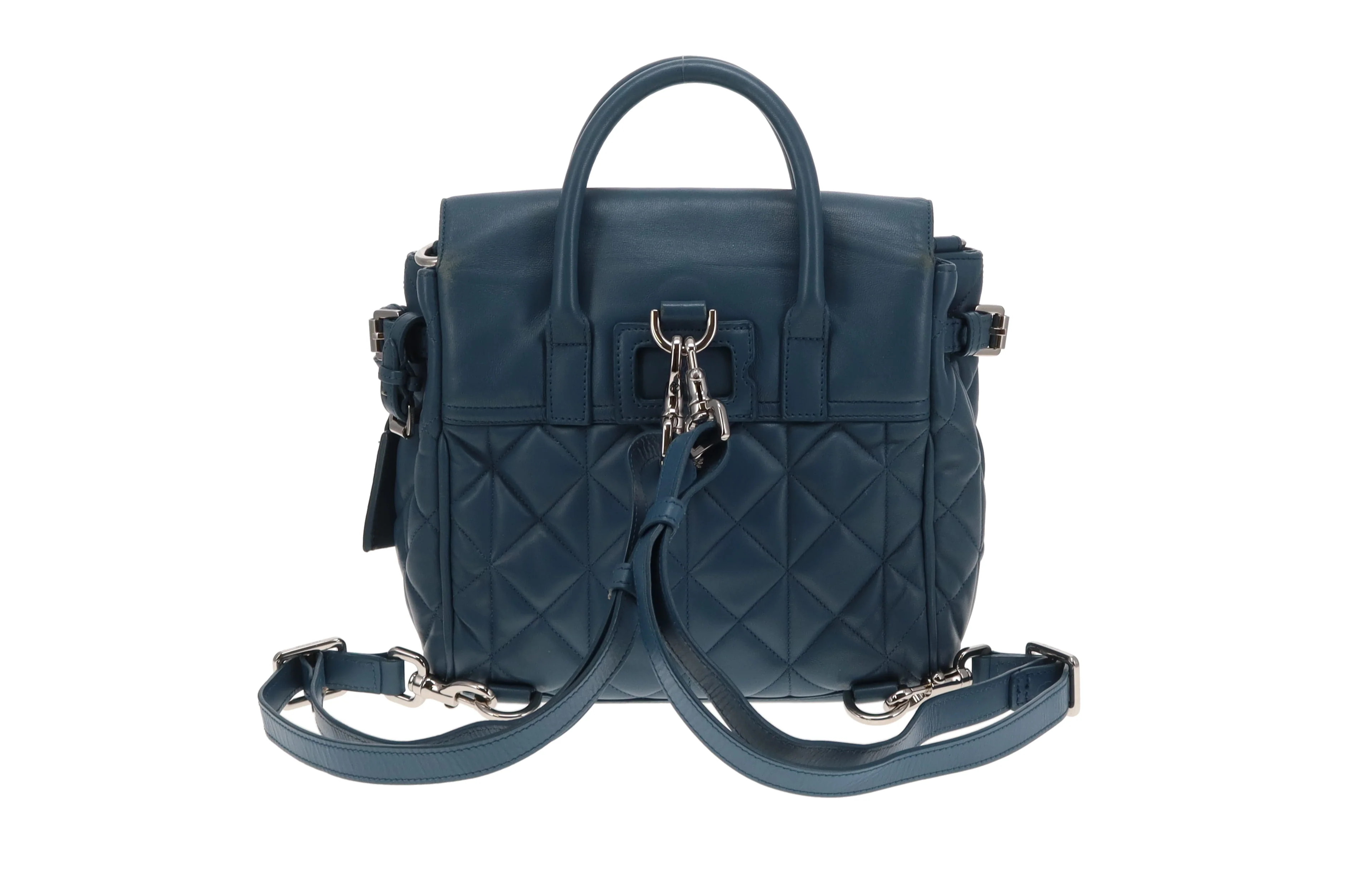 Mulberry Mini Cara Delevingne Bag in Steel Blue Quilted Nappa Leather - Image 10