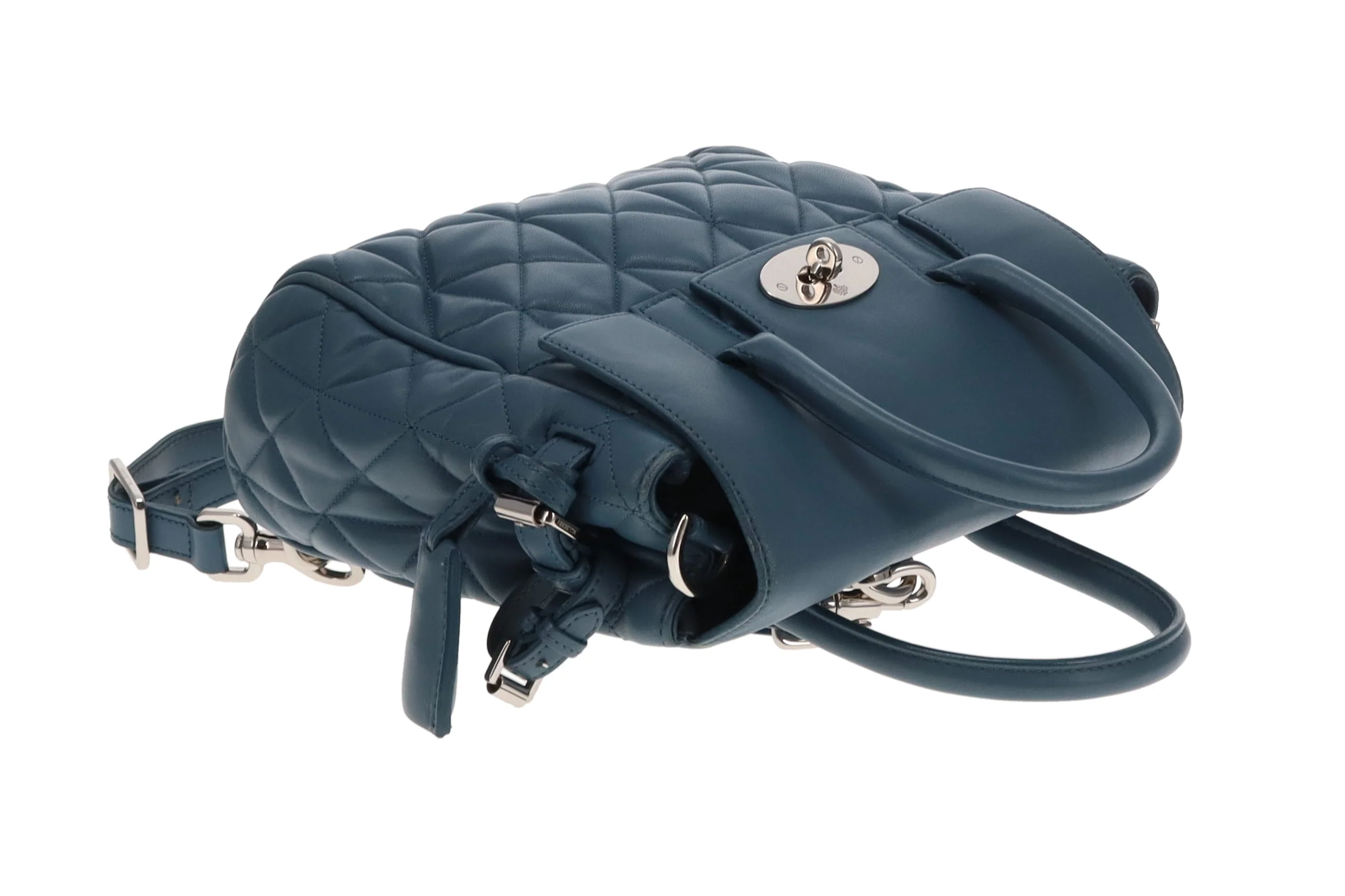 Mulberry Mini Cara Delevingne Bag in Steel Blue Quilted Nappa Leather - Image 11