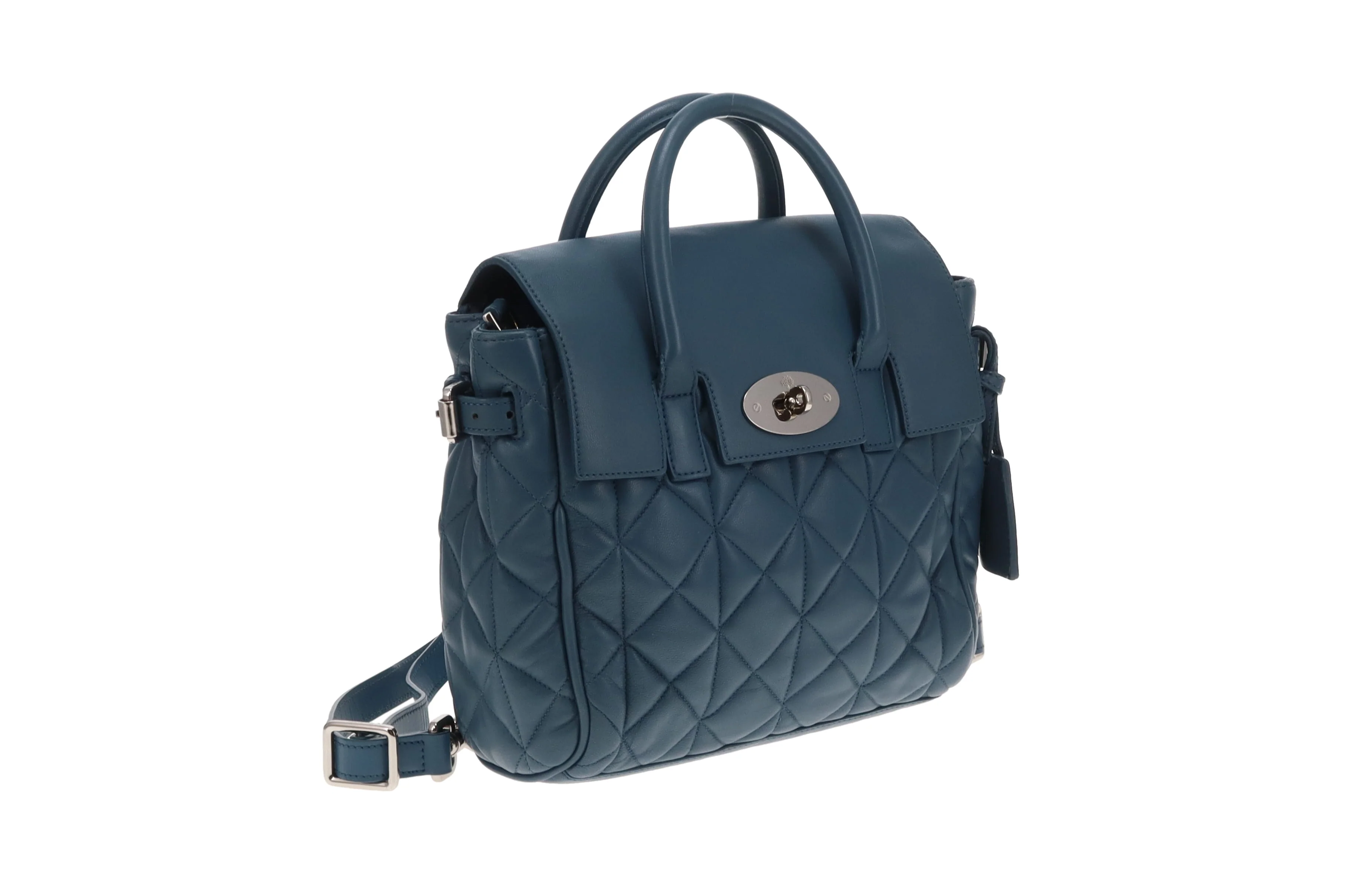 Mulberry Mini Cara Delevingne Bag in Steel Blue Quilted Nappa Leather - Image 3