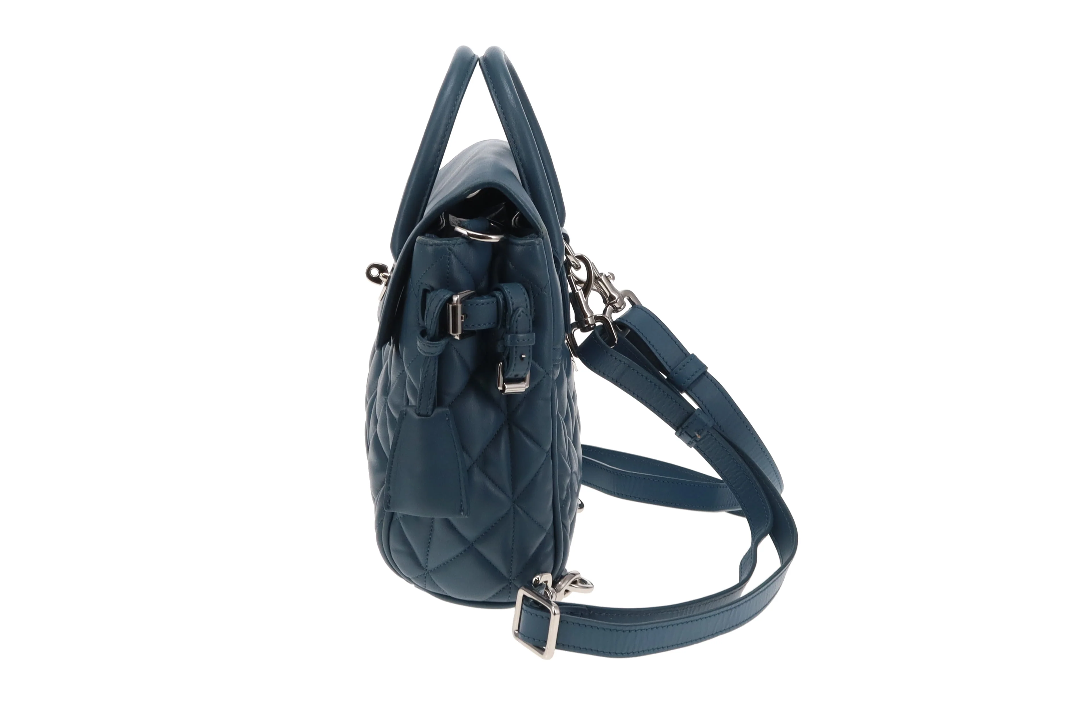 Mulberry Mini Cara Delevingne Bag in Steel Blue Quilted Nappa Leather - Image 5