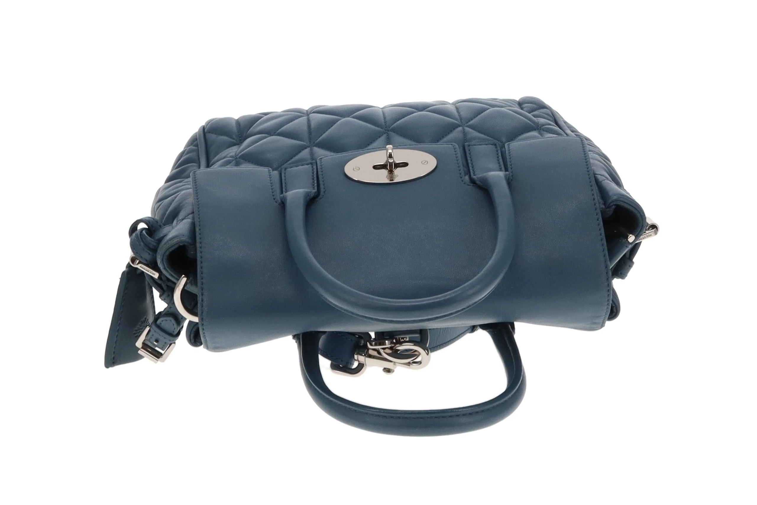 Mulberry Mini Cara Delevingne Bag in Steel Blue Quilted Nappa Leather - Image 6