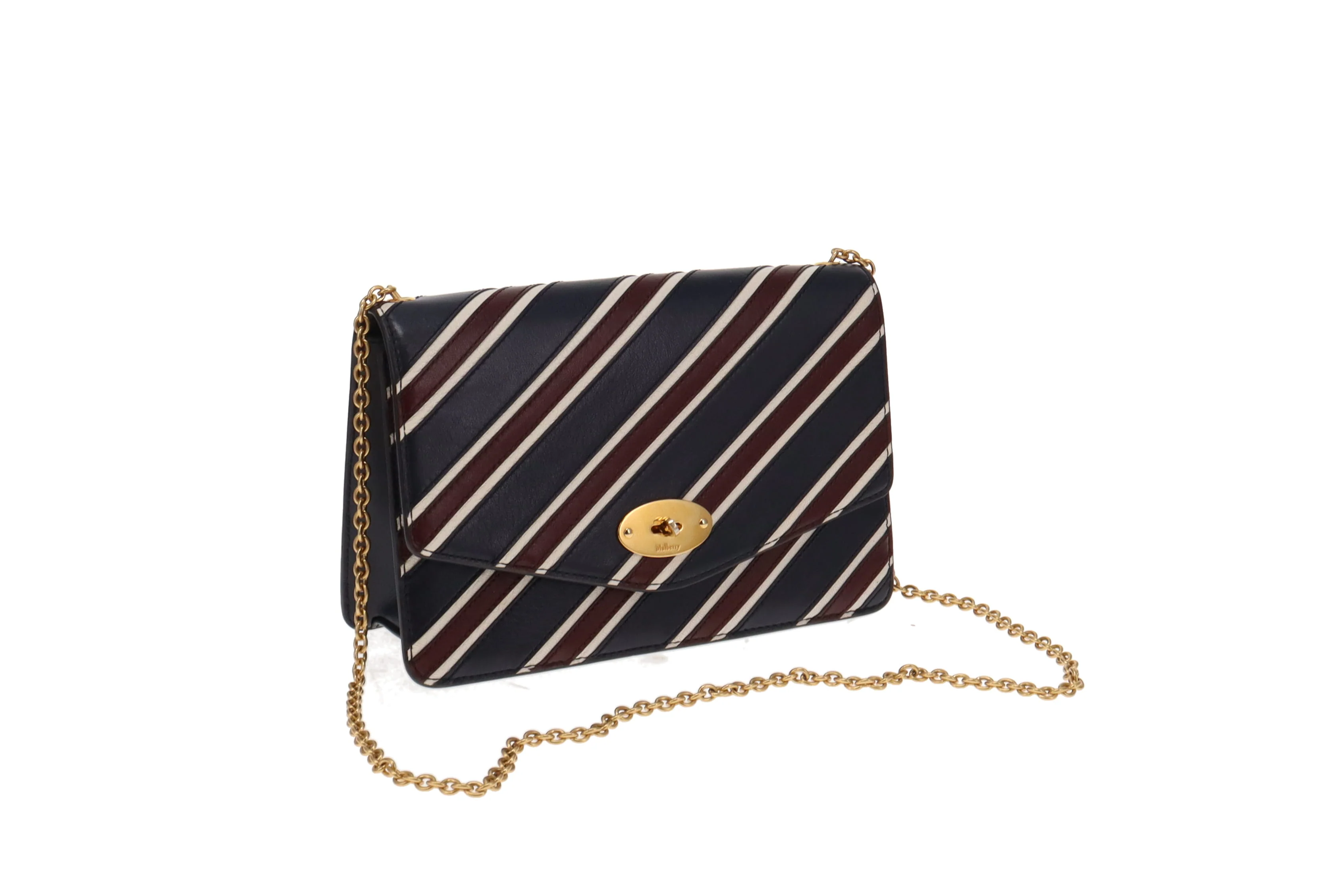 Mulberry Navy/White/Oxblood Striped Medium Darley - Image 3